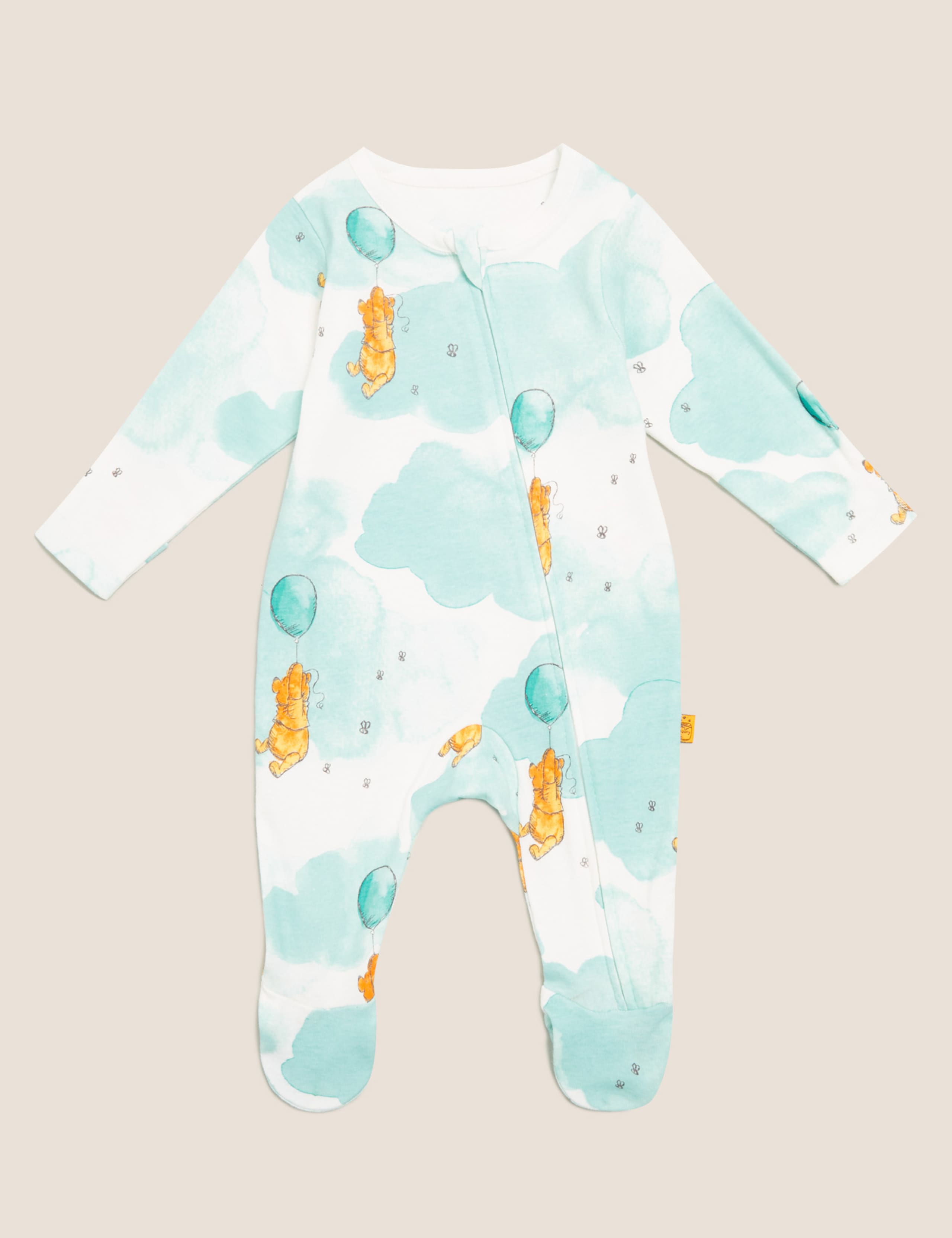 2pk Pure Cotton Winnie the Pooh™ Sleepsuits (0-3 Yrs) 3 of 8