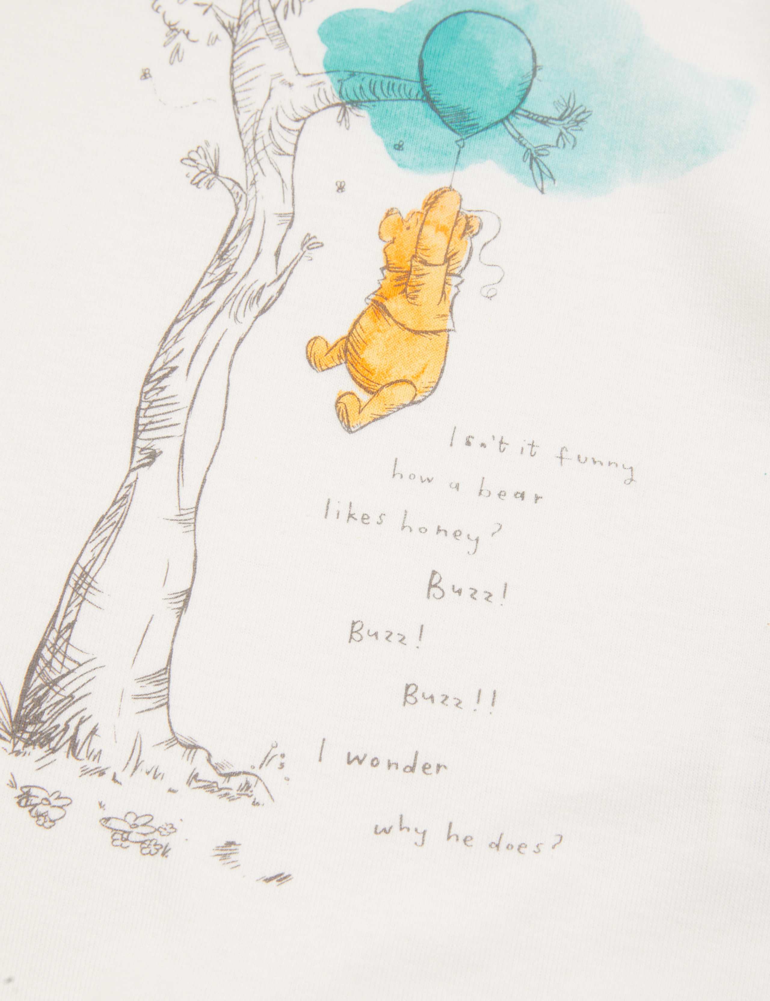 2pk Pure Cotton Winnie the Pooh™ Sleepsuits (0-3 Yrs) 6 of 8
