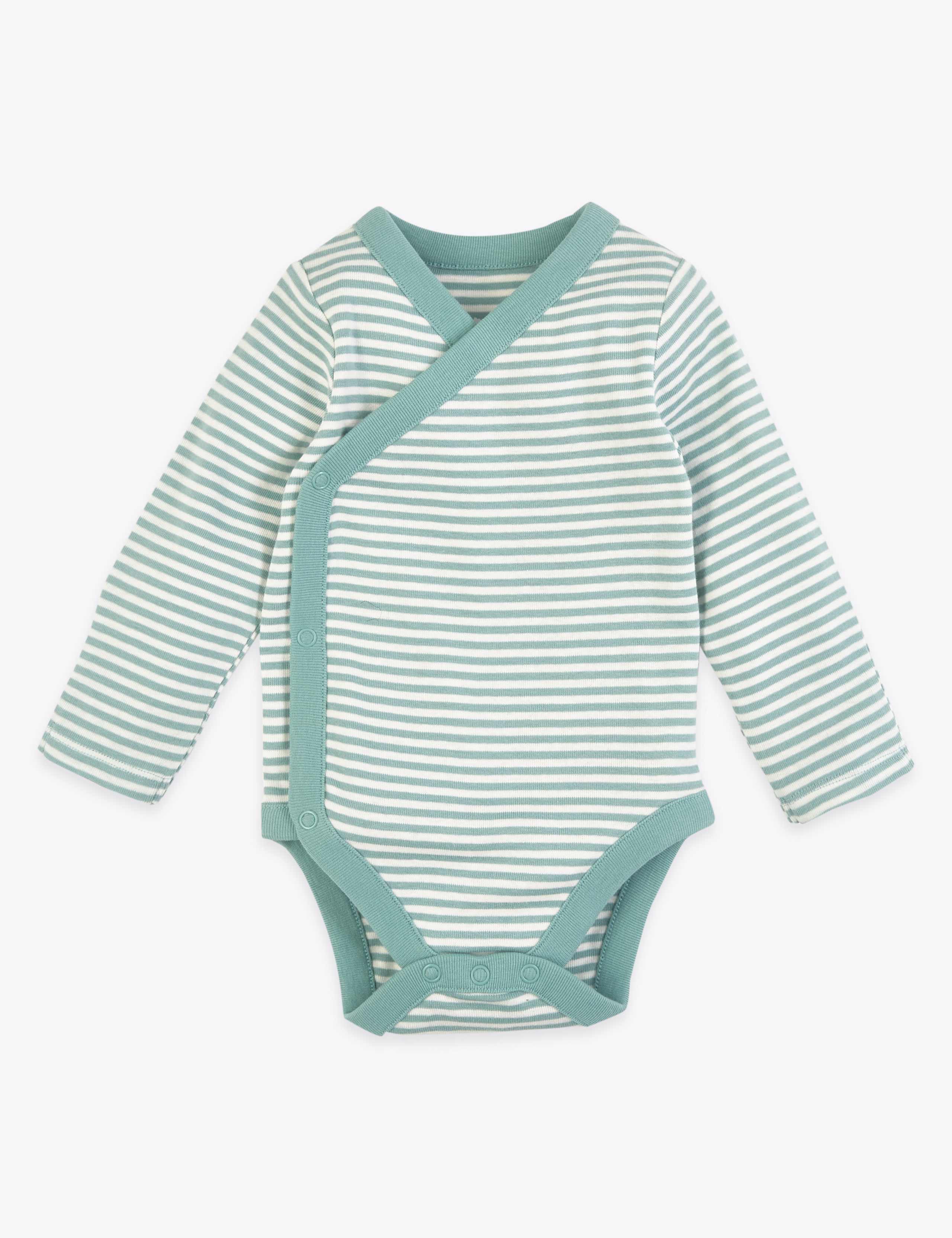 3 Pack Cotton Wrapover Bodysuits (6½lbs-12 Mths) 3 of 7