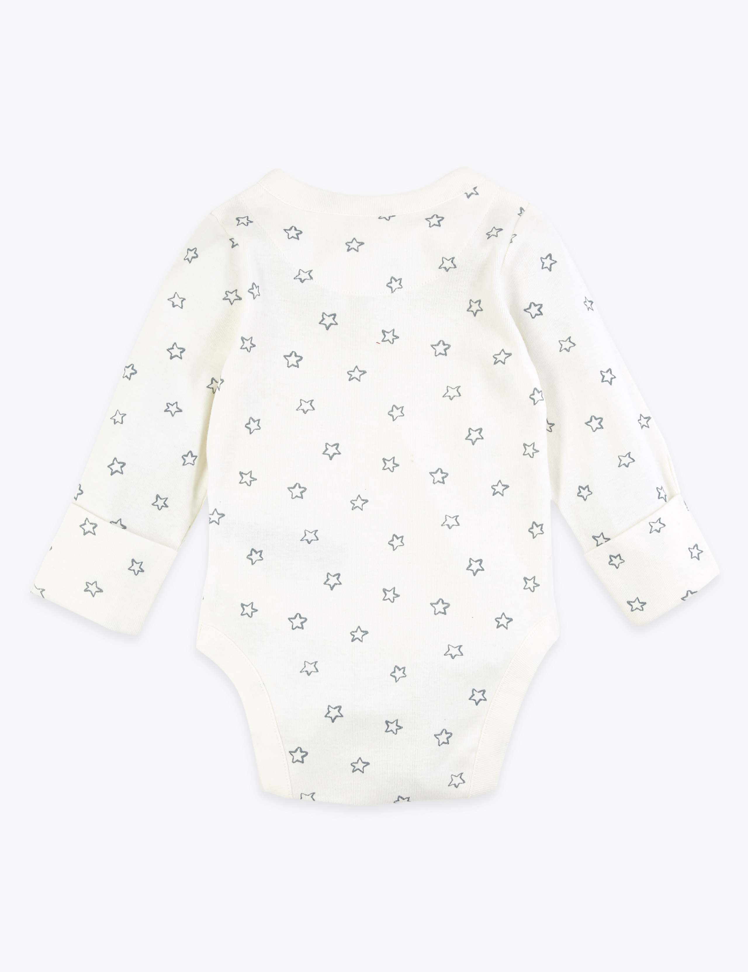 3 Pack Cotton Wrapover Bodysuits (6½lbs-12 Mths) 6 of 7