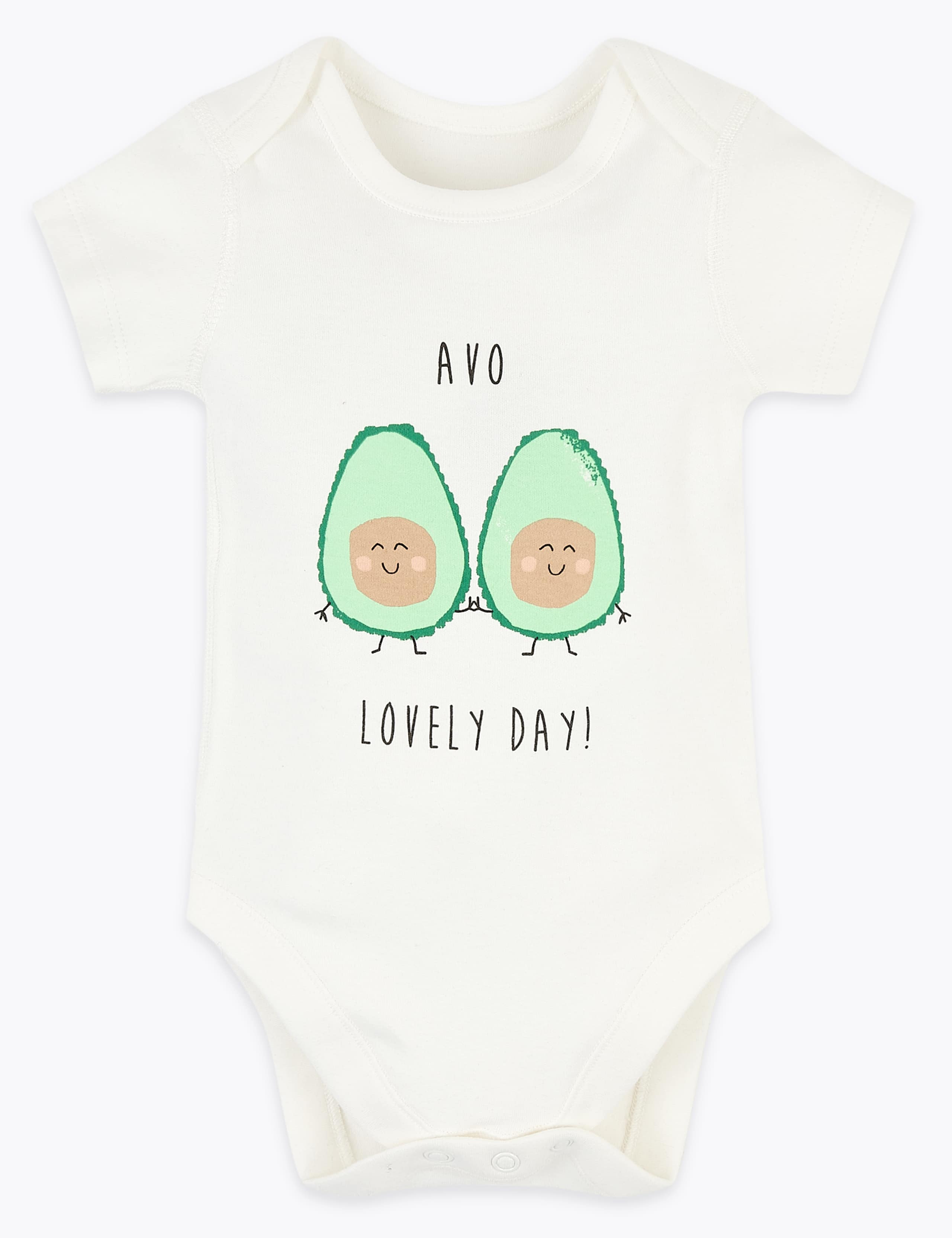 Pure Cotton Avocado Bodysuit (7lbs-12 Mths) 1 of 3