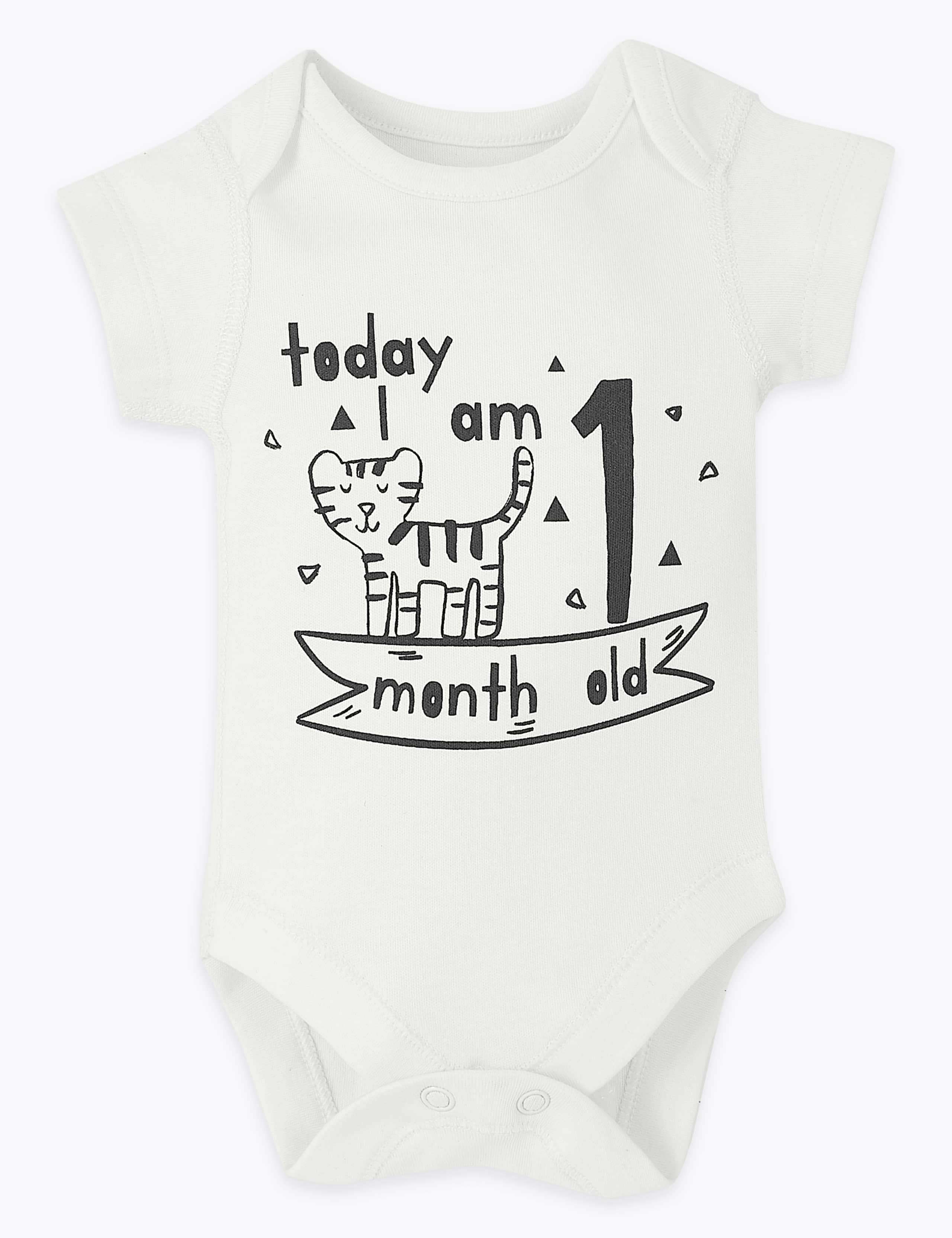 12 Pack Cotton Milestone Bodysuits 2 of 13