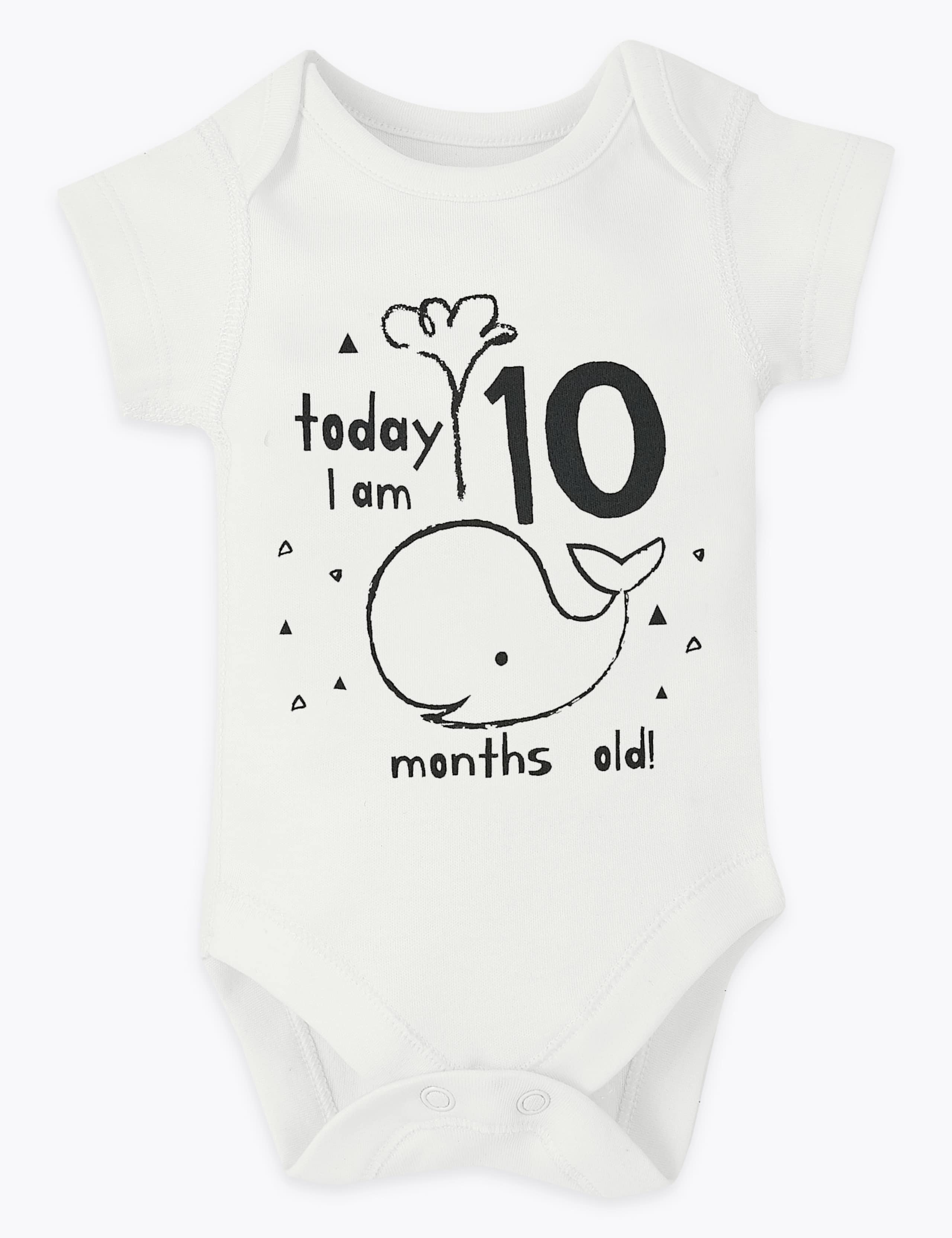12 Pack Cotton Milestone Bodysuits 11 of 13