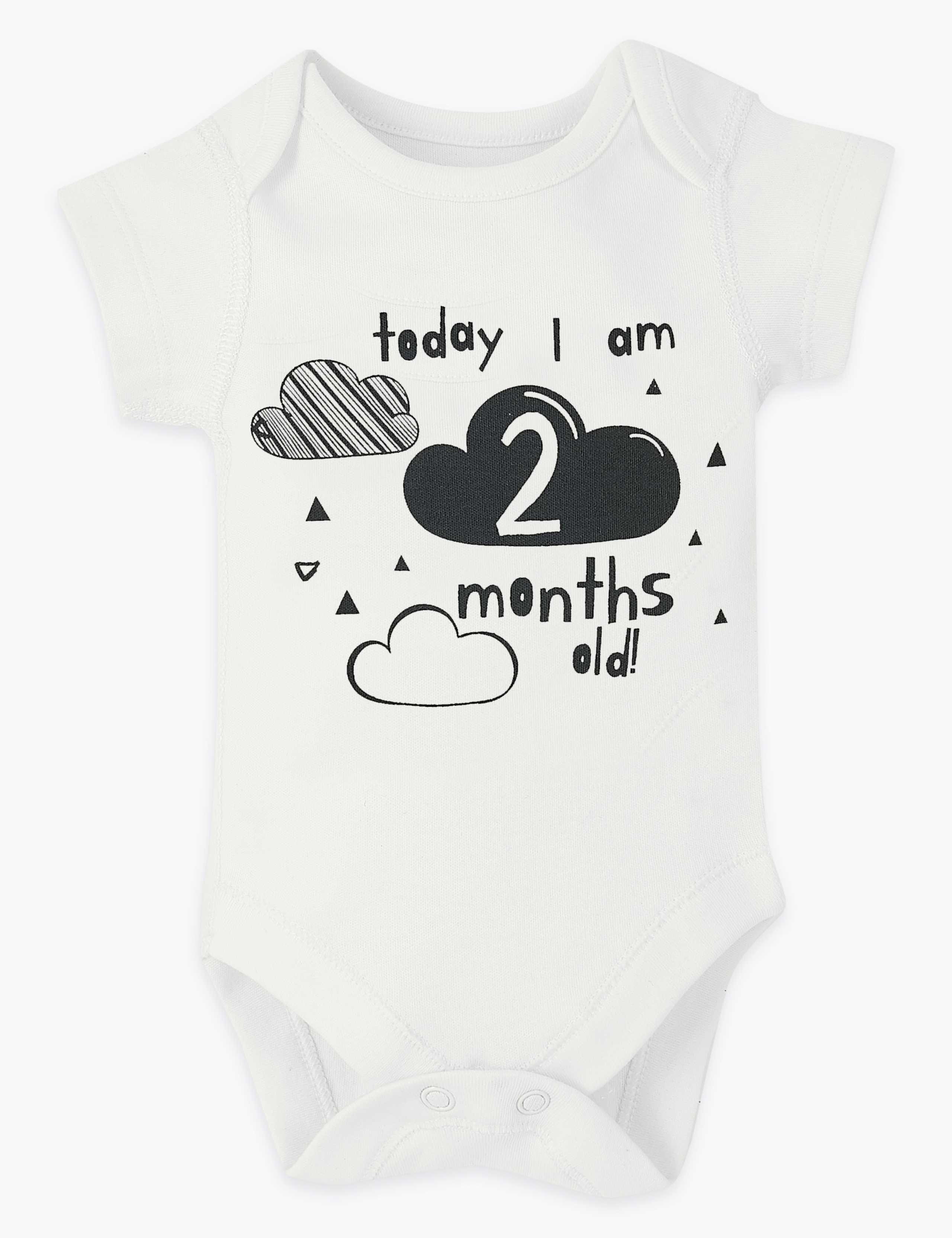 12 Pack Cotton Milestone Bodysuits 3 of 13