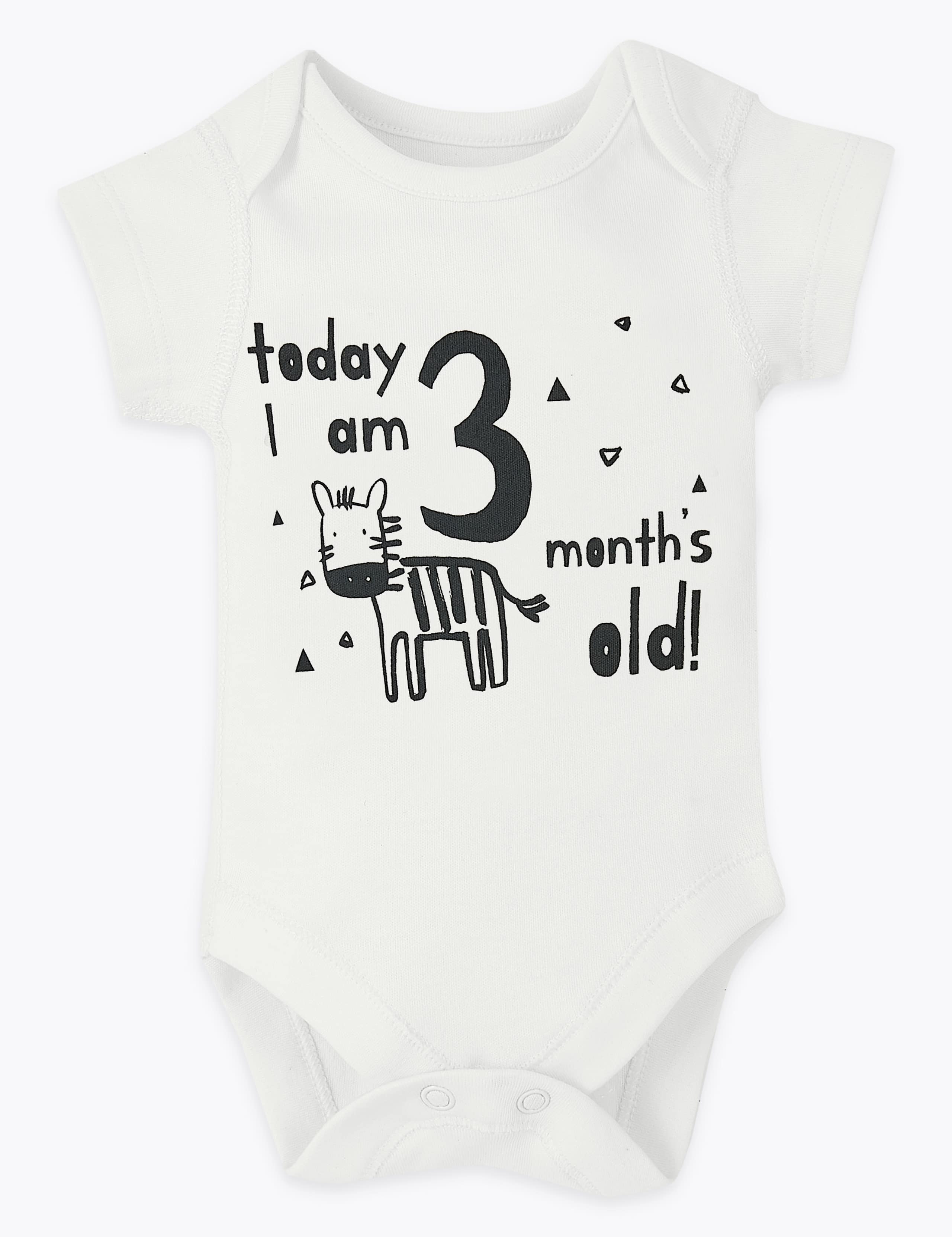 12 Pack Cotton Milestone Bodysuits 4 of 13
