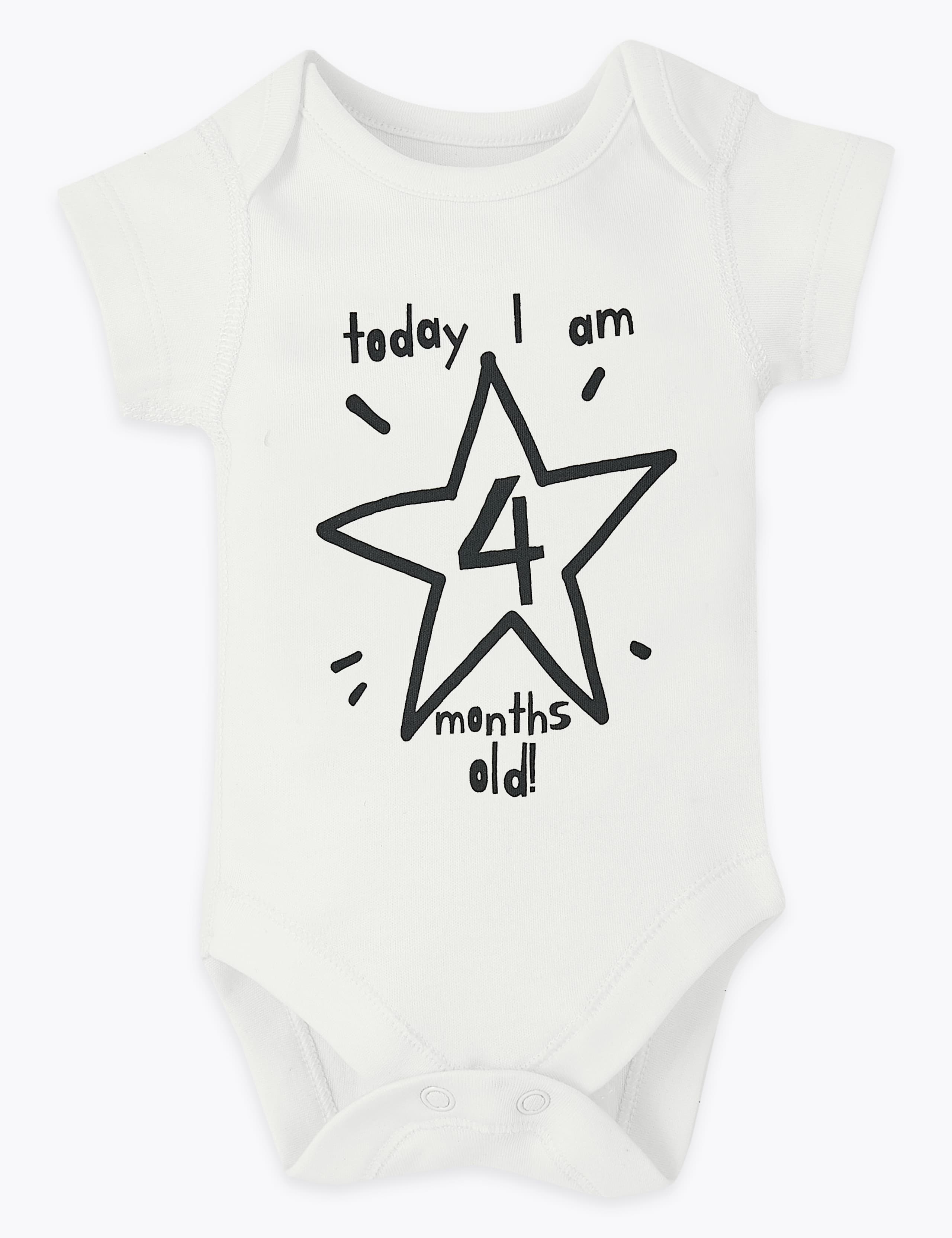 12 Pack Cotton Milestone Bodysuits 5 of 13