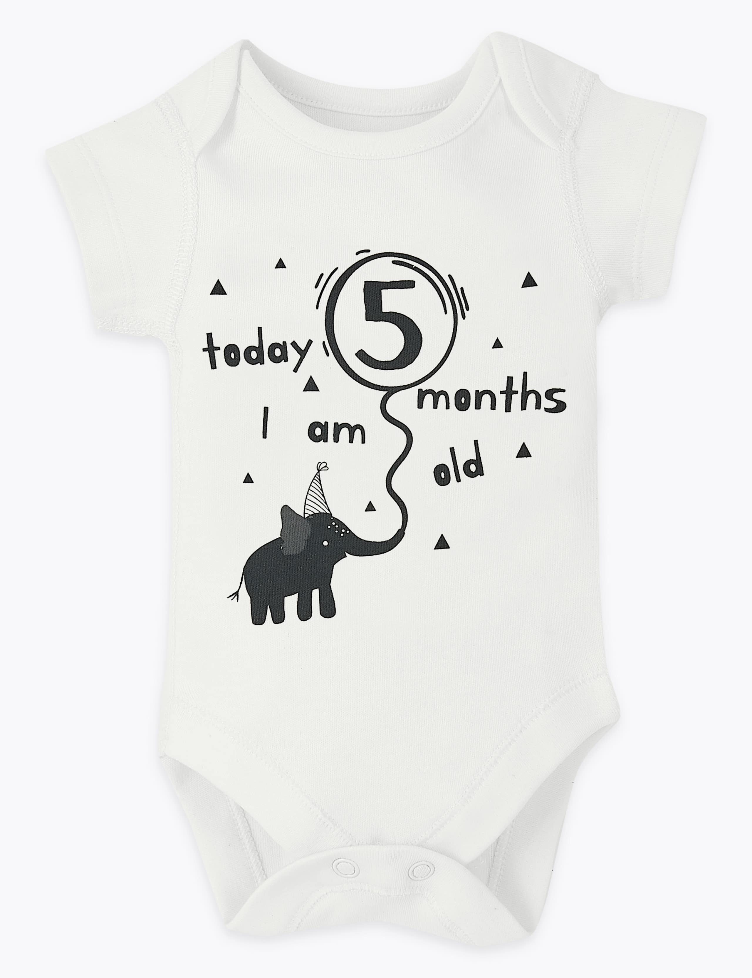 12 Pack Cotton Milestone Bodysuits 6 of 13