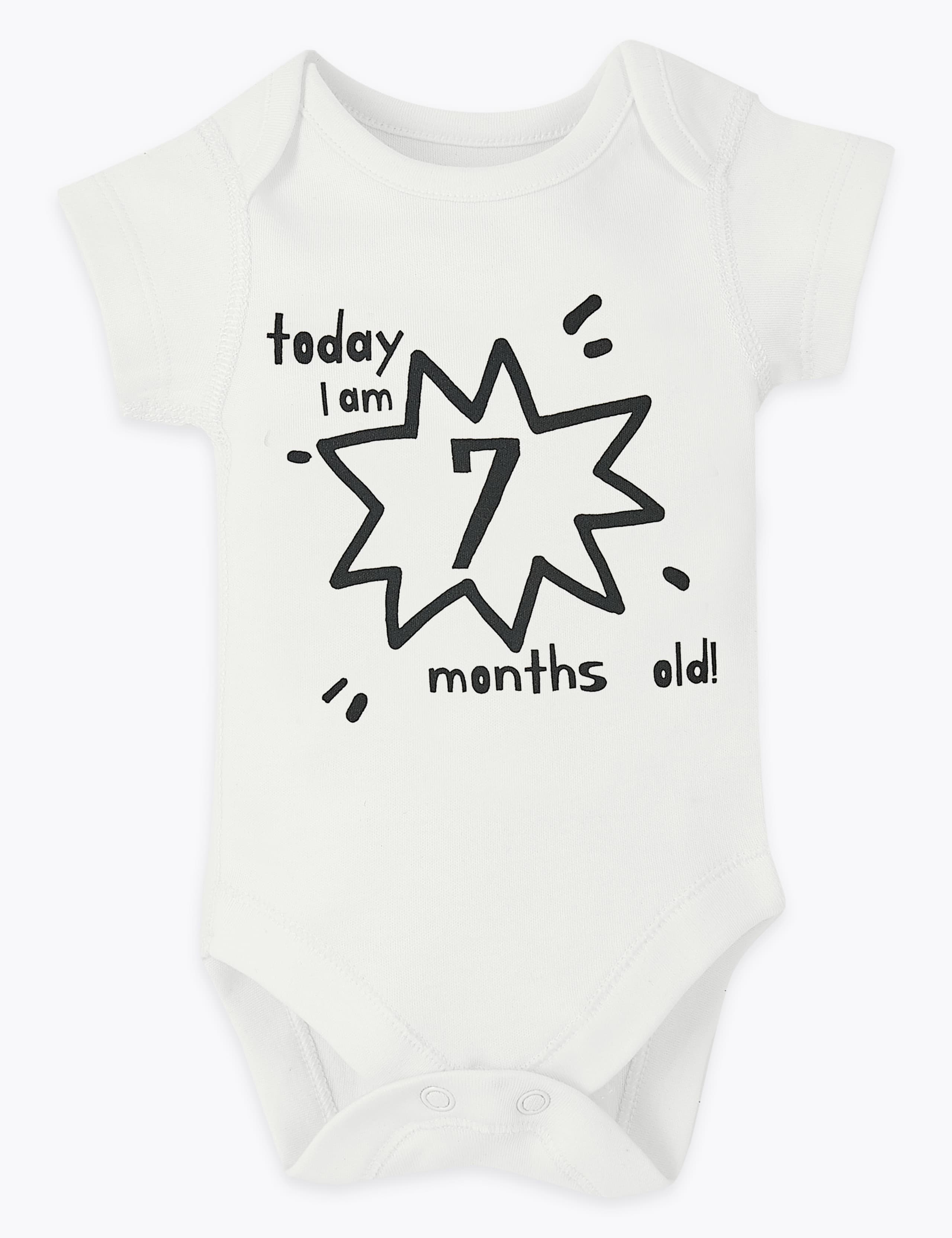 12 Pack Cotton Milestone Bodysuits 8 of 13
