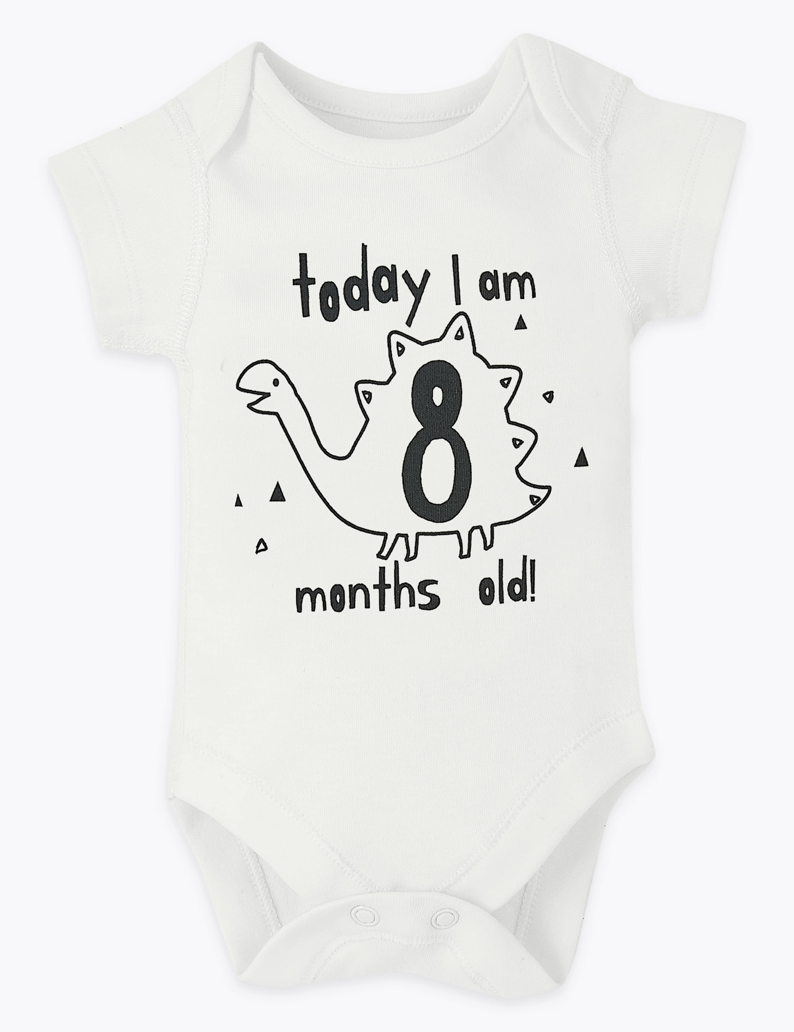 12 Pack Cotton Milestone Bodysuits 9 of 13