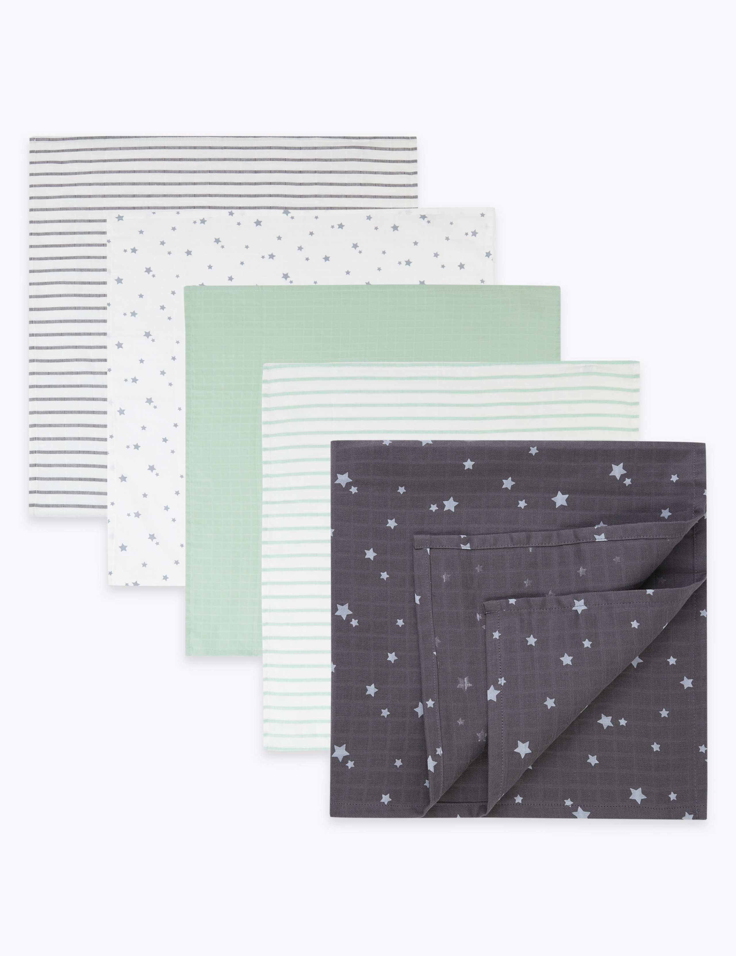 5 Pack Cotton Muslin Squares 1 of 6