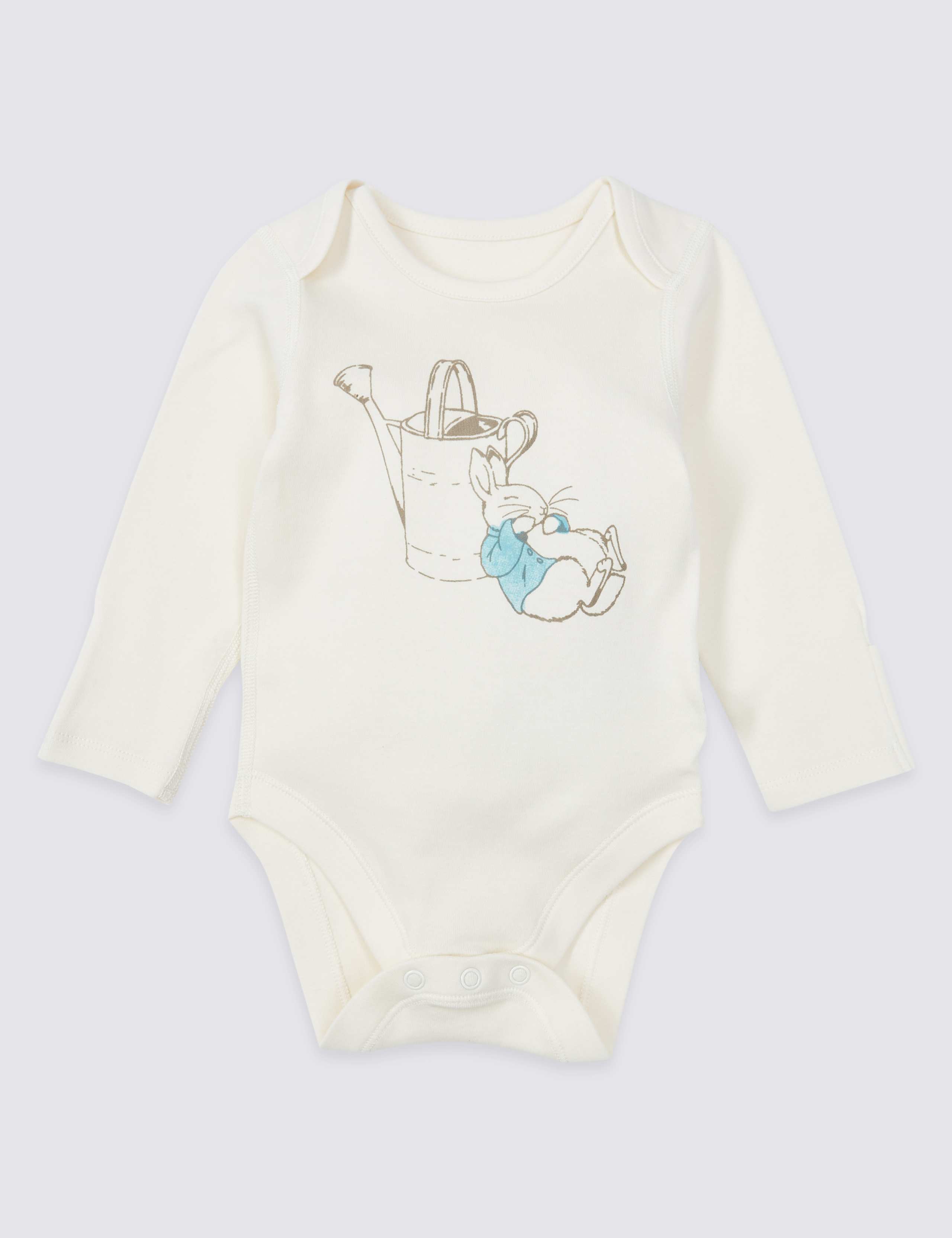 3 Pack Peter Rabbit™ Pure Cotton Bodysuits 2 of 8