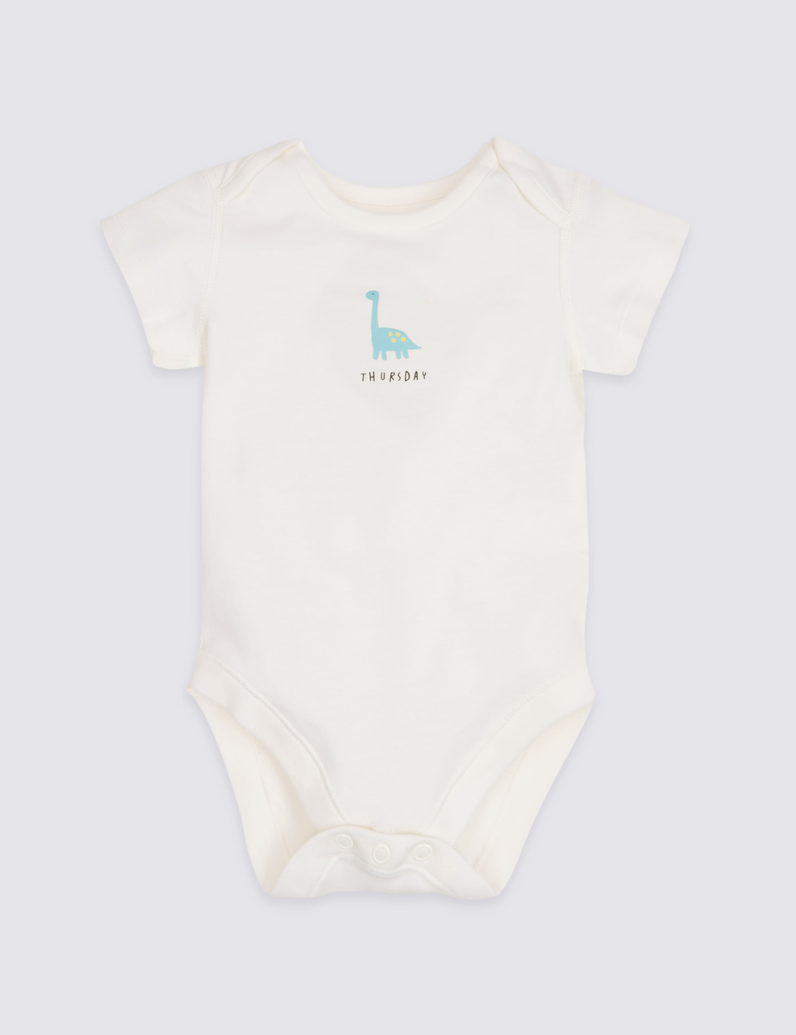 7 Pack Dino Days of the Week Pure Cotton Bodysuits 3 of 9