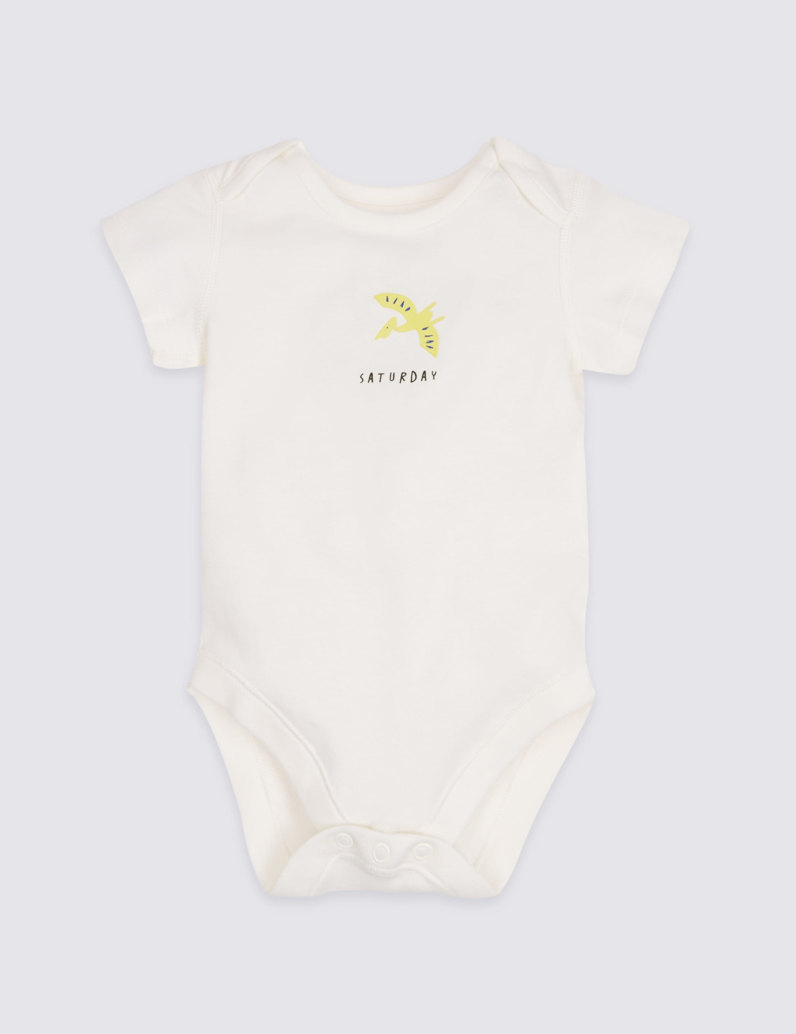 7 Pack Dino Days of the Week Pure Cotton Bodysuits 5 of 9