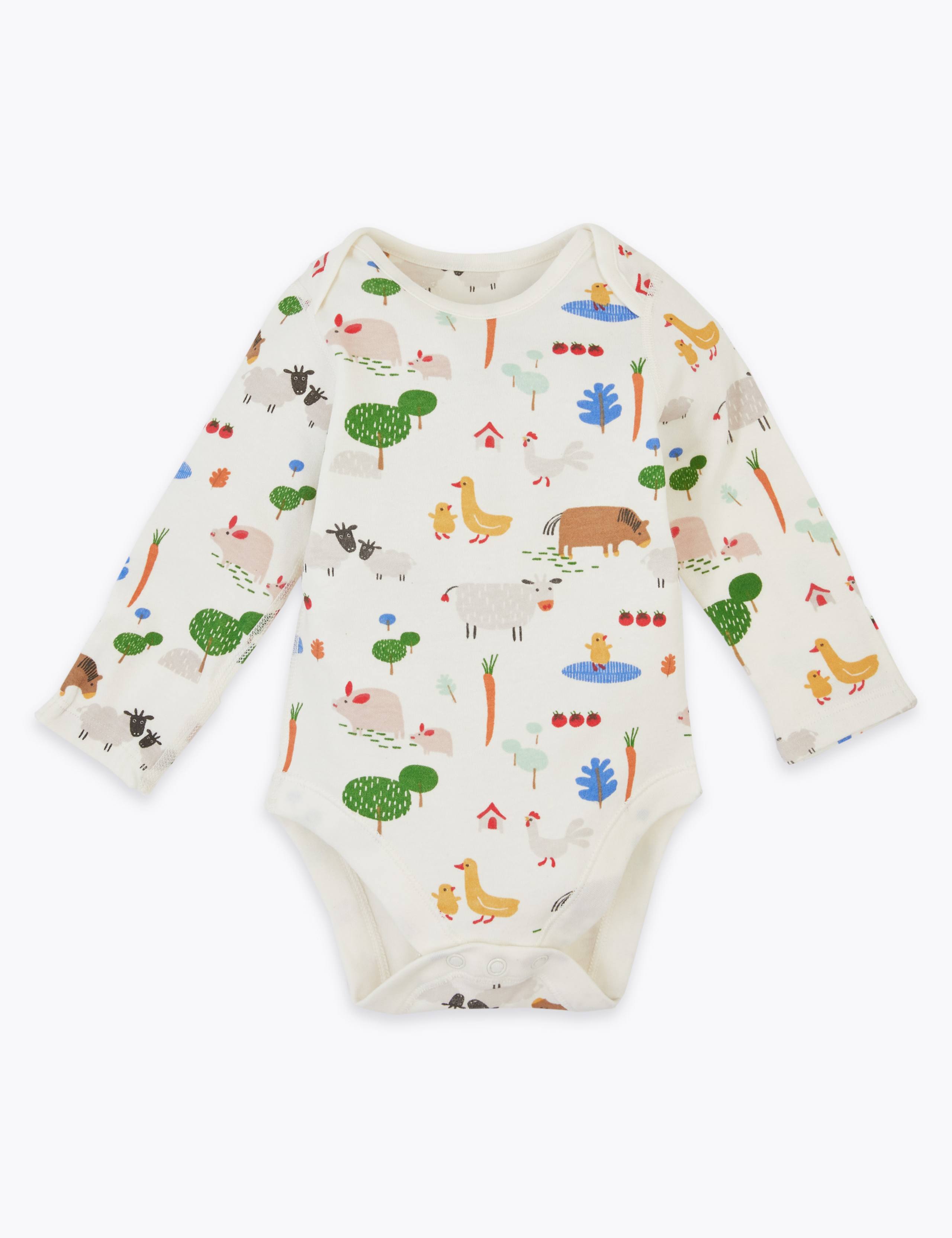 5 Pack Cotton Farmyard Bodysuits (6½lbs-3 Yrs) 4 of 9