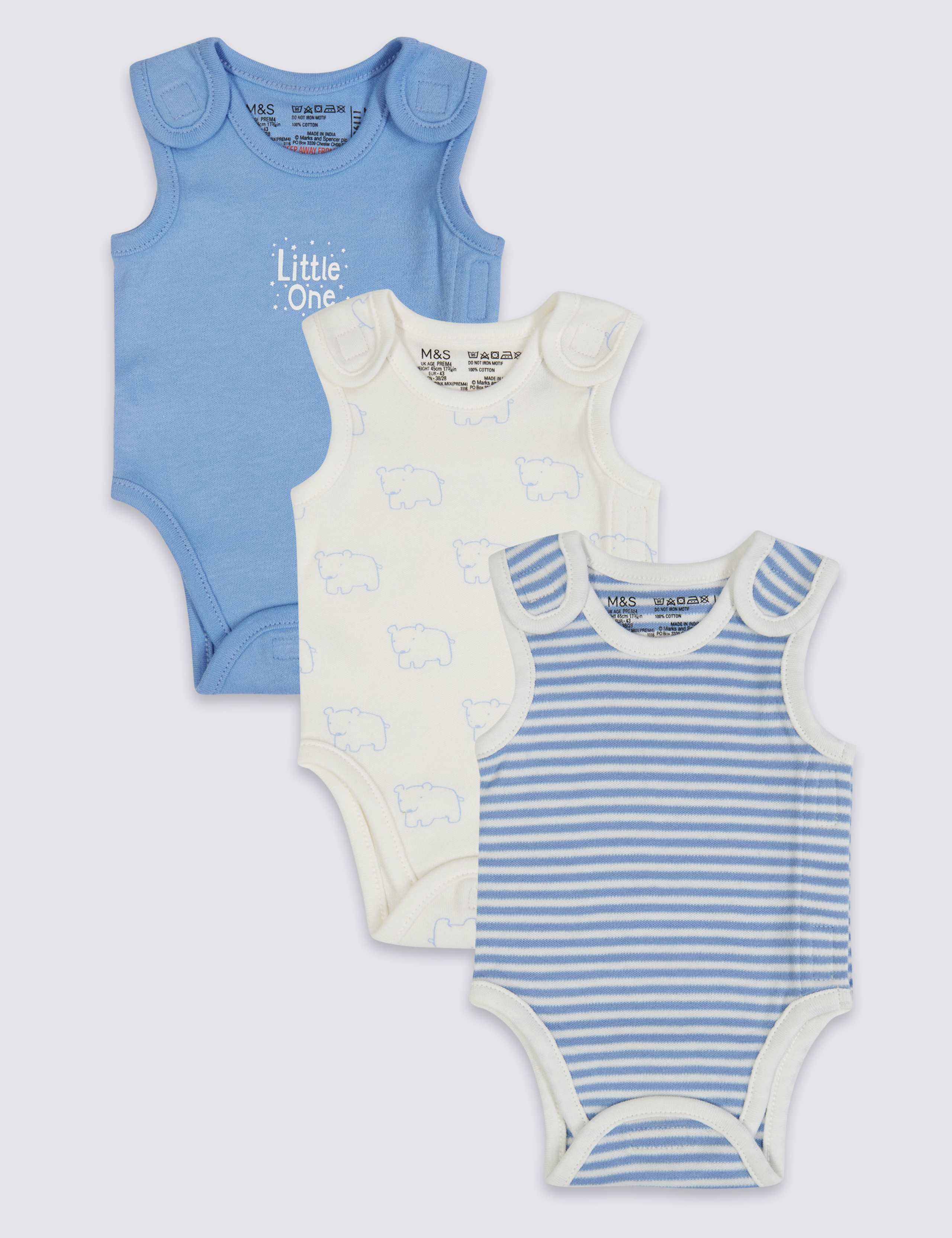 Adaptive Pack Pure Cotton Premature Bodysuits (3lbs-4lbs) M&S IE