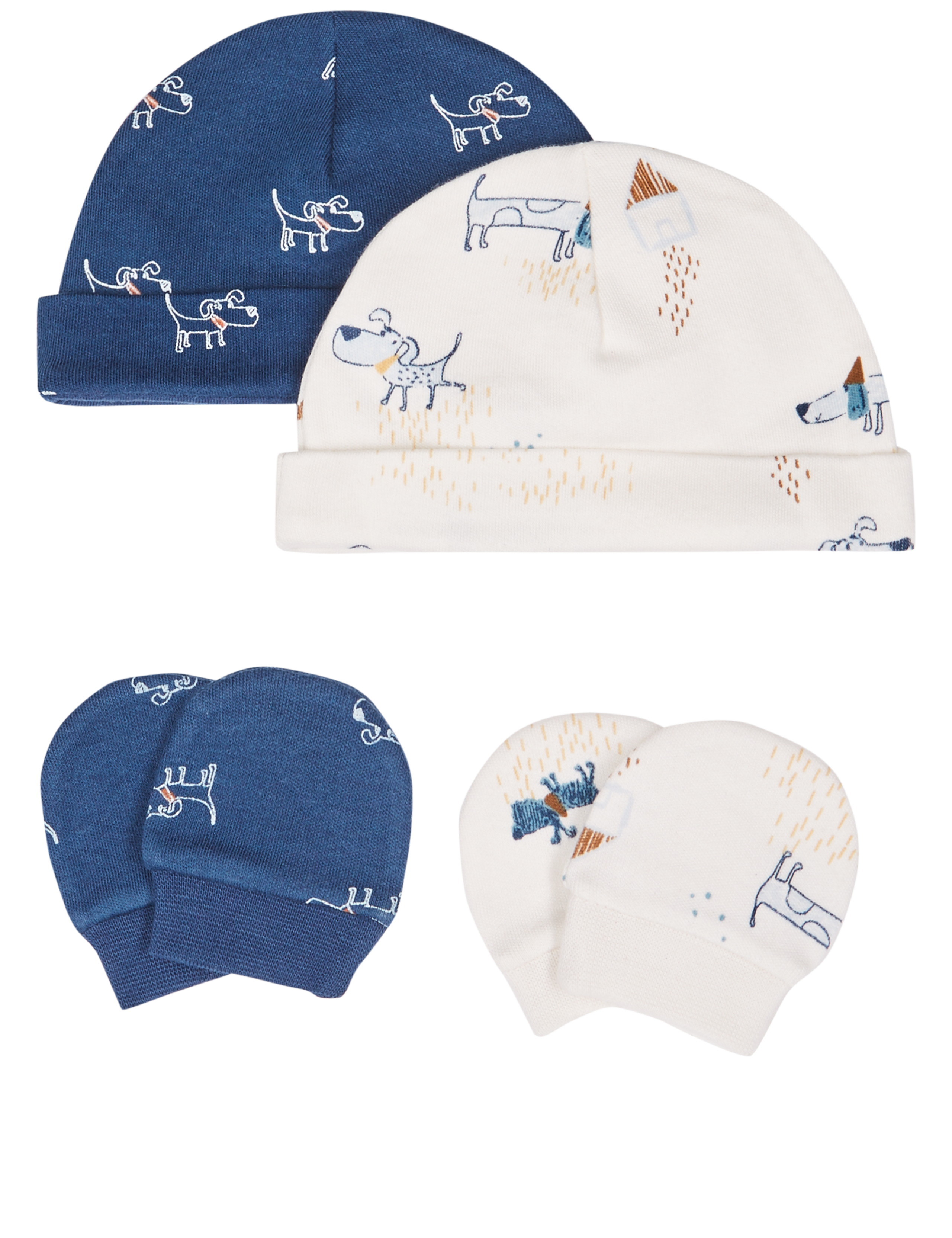 Pure Cotton Adaptive 4 Piece Premature Hat & Mittens Set 3 of 4