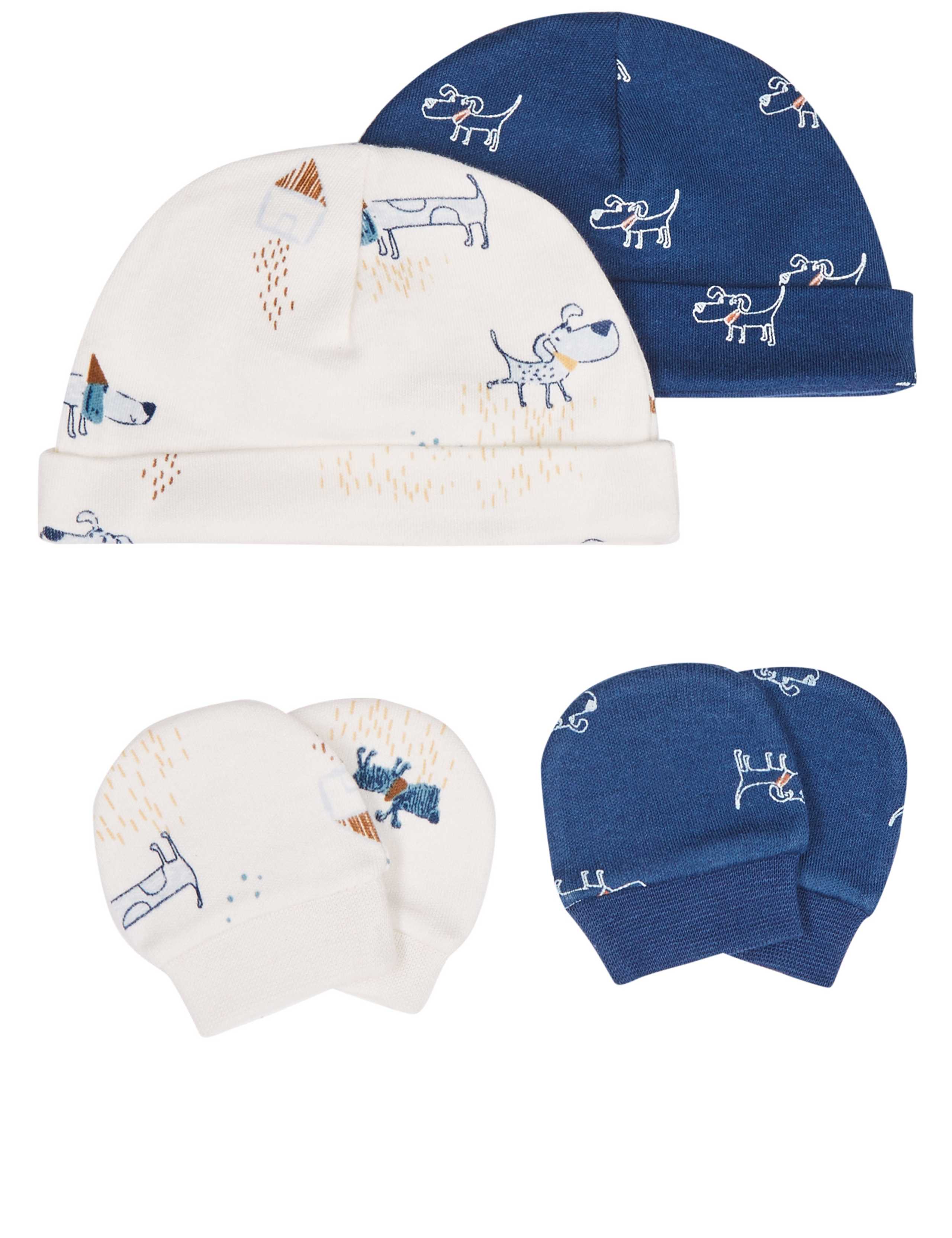 Pure Cotton Adaptive 4 Piece Premature Hat & Mittens Set 4 of 4