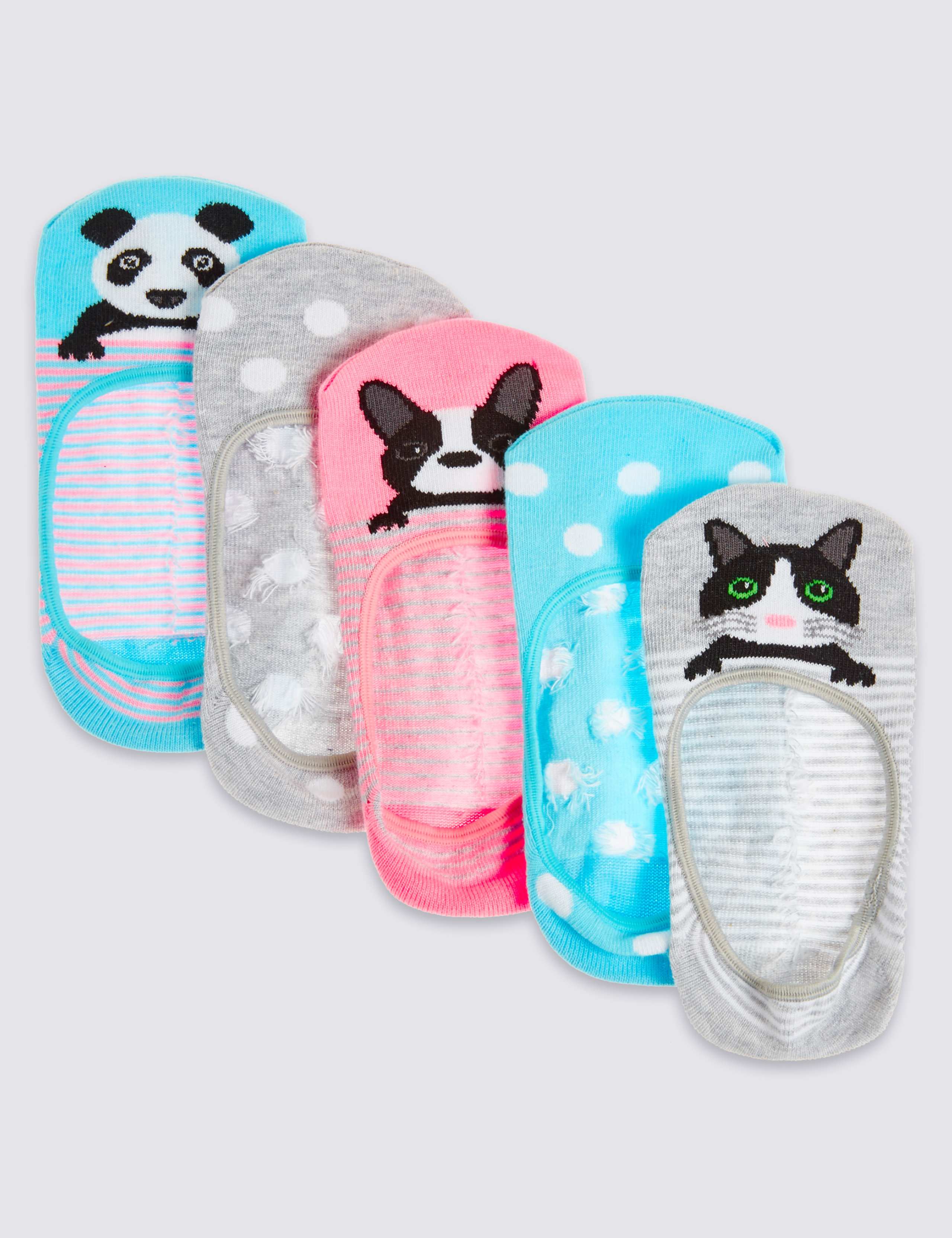 5 Pairs of Freshfeet™ Cotton Rich Footsies (3-14 Years) 1 of 1
