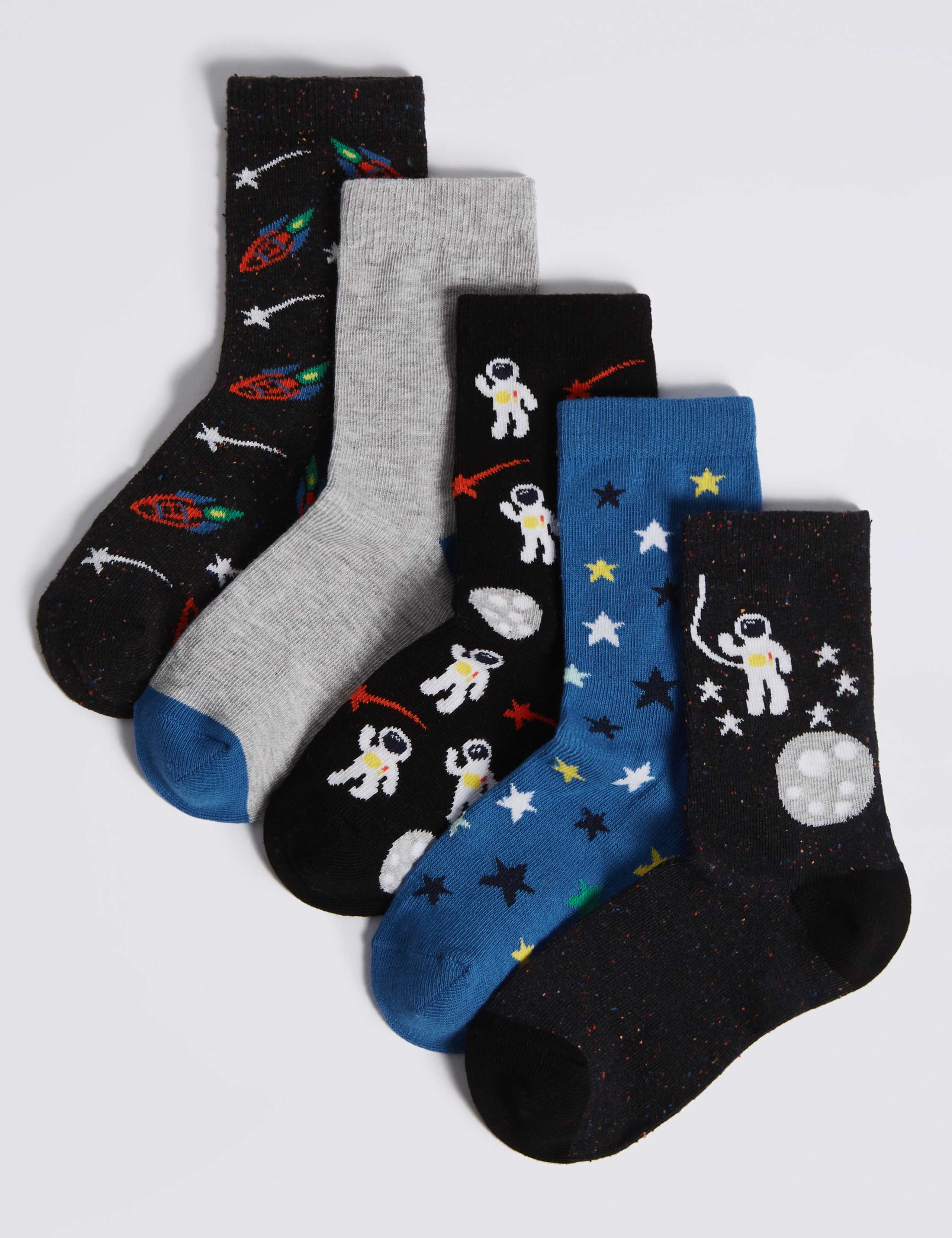 5 Pairs of Cotton Rich Socks (1-14 Years) 1 of 1