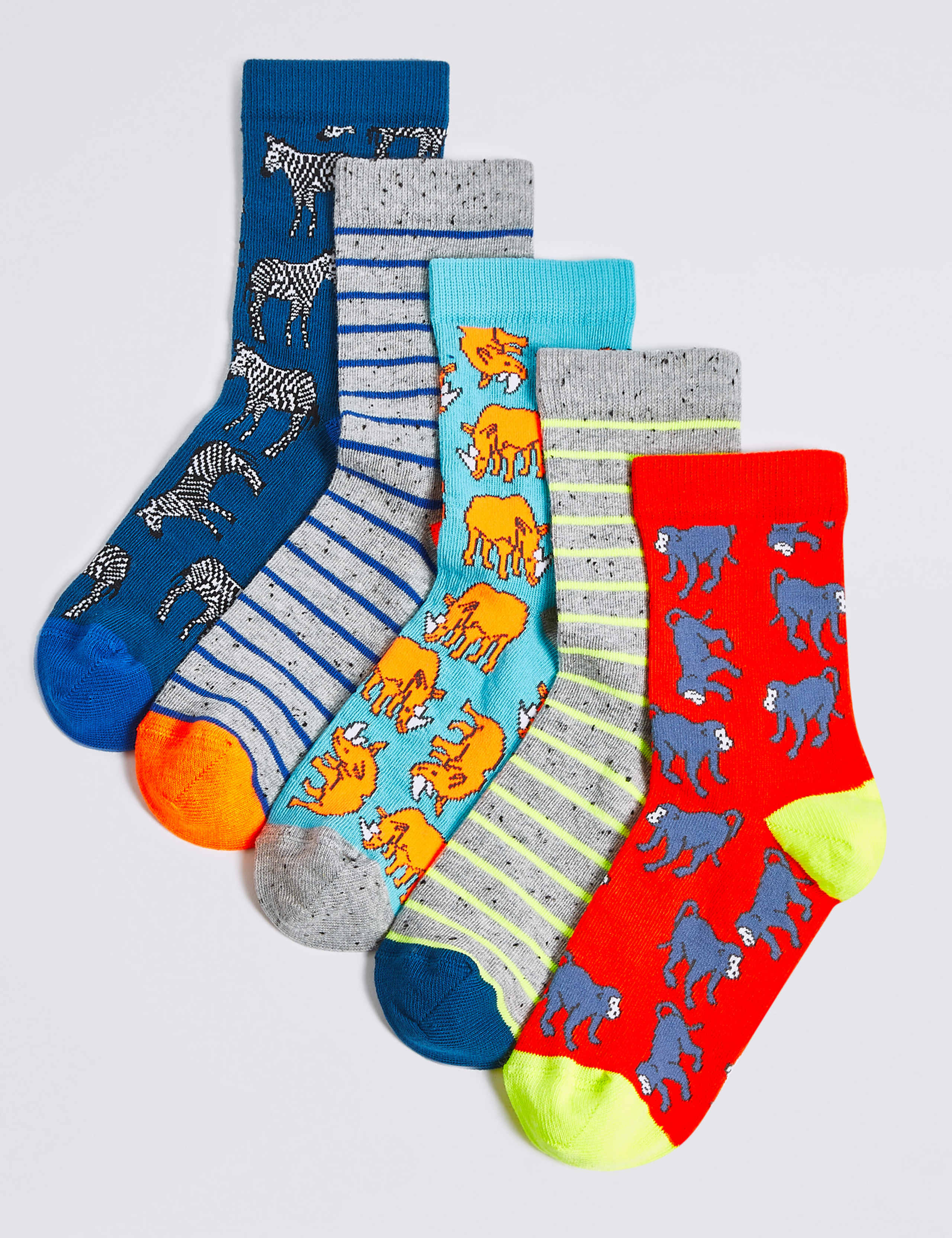 5 Pairs of Animal Ankle Socks 1 of 1