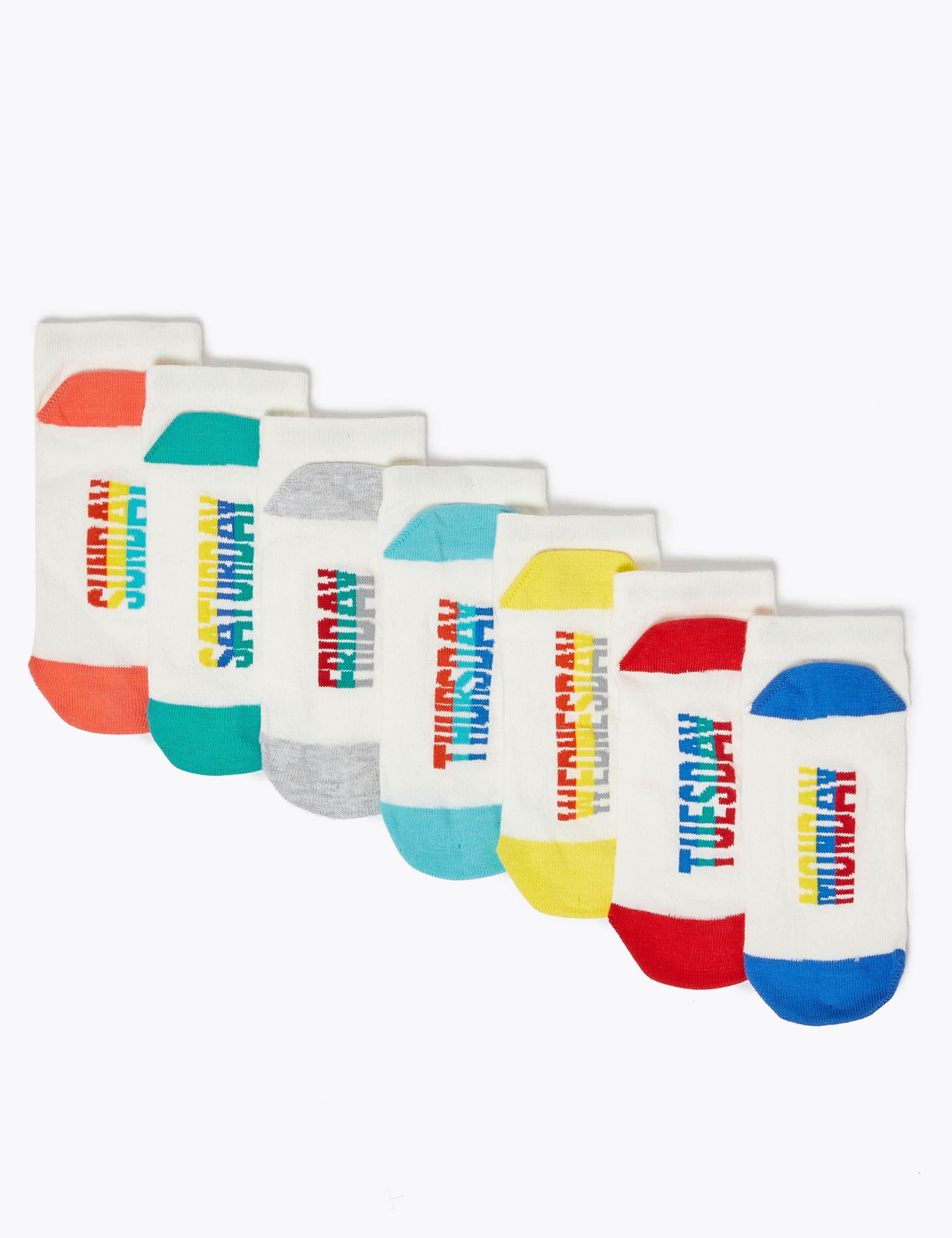 7 Pack Cotton with Lycra® Trainer Liner Socks 1 of 1