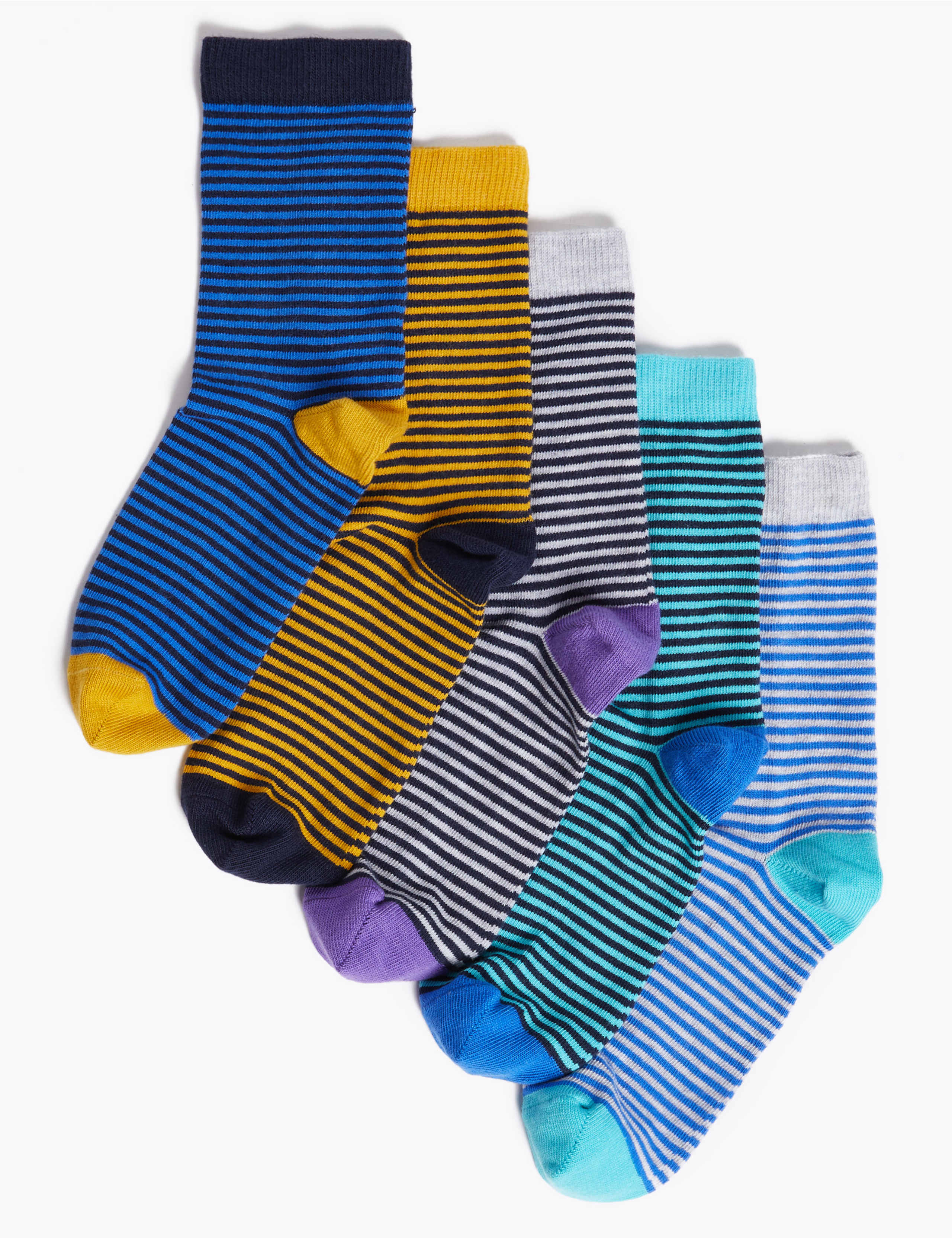5pk Cotton Rich Striped Socks 1 of 1