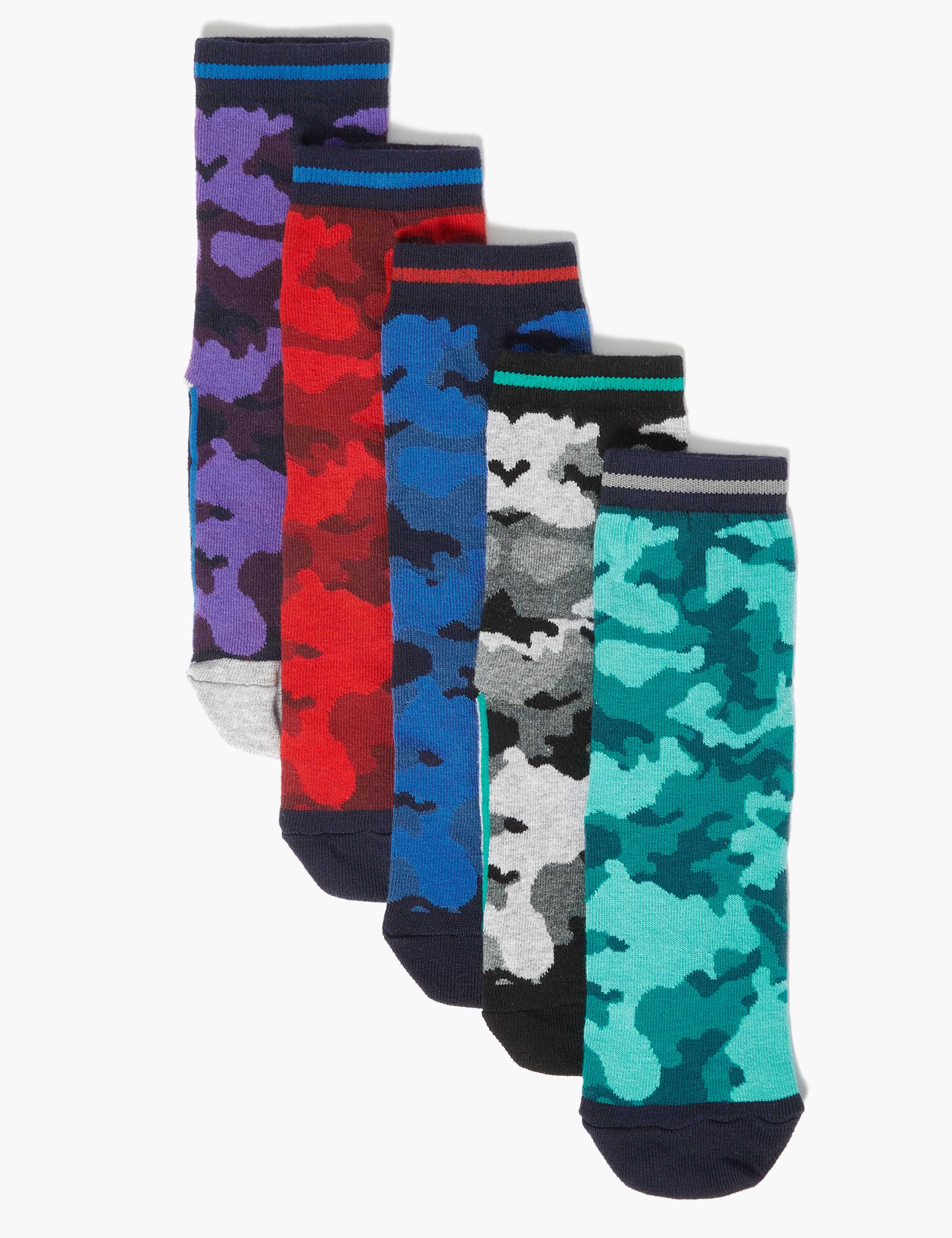 5 Pack Cotton Camouflage Socks 1 of 1