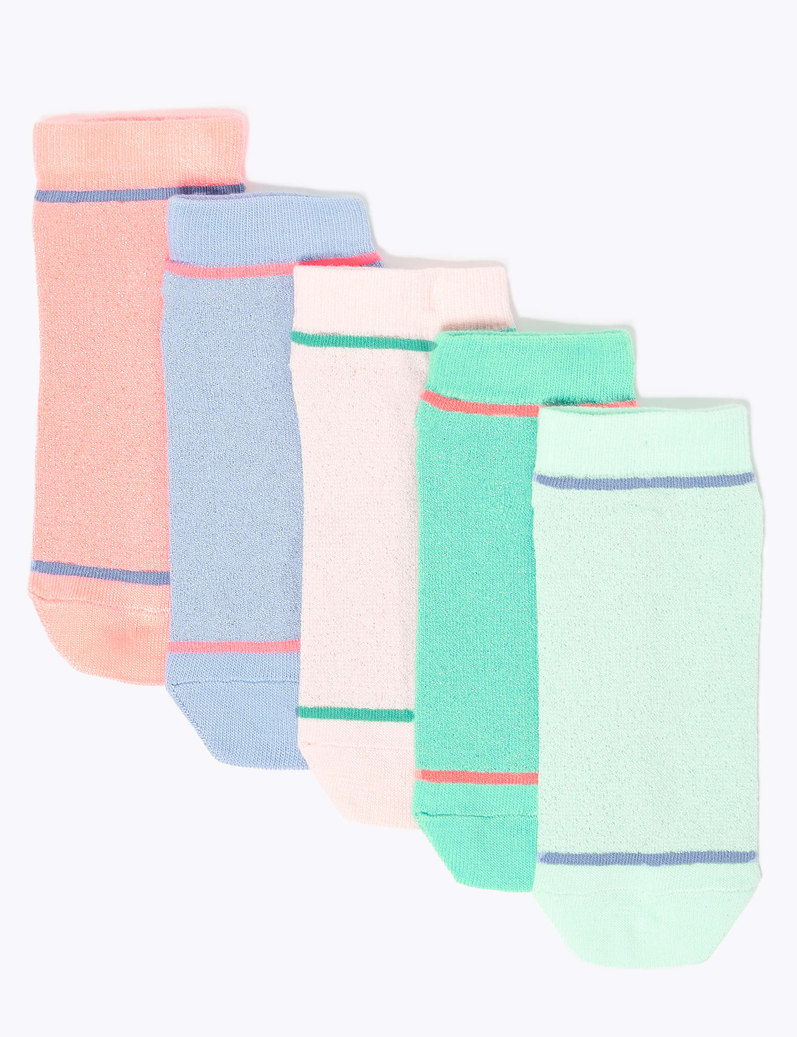 5 Pack Sparkle Trainer Liner Socks 1 of 1