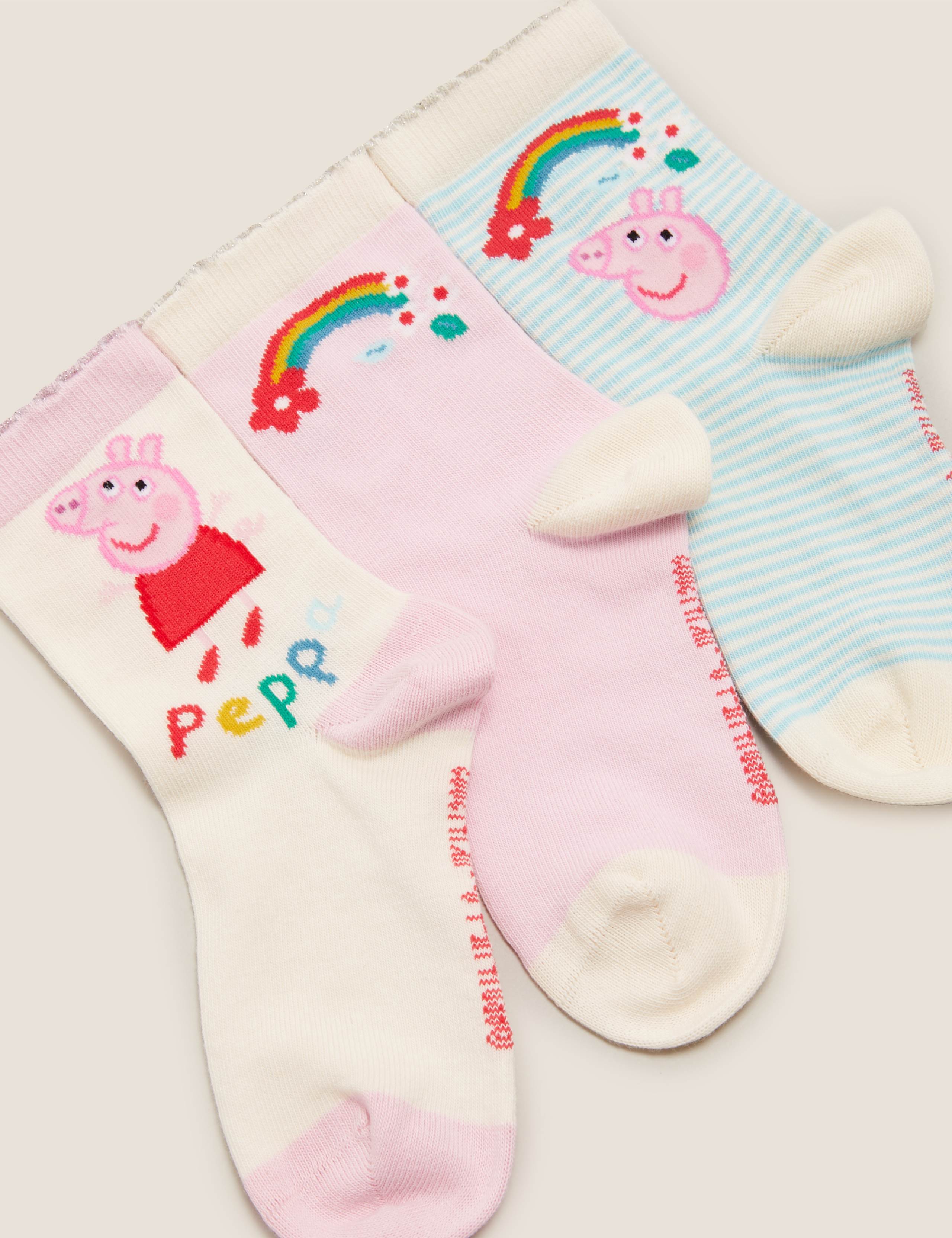 3pk Cotton Peppa Pig™ Socks 2 of 2