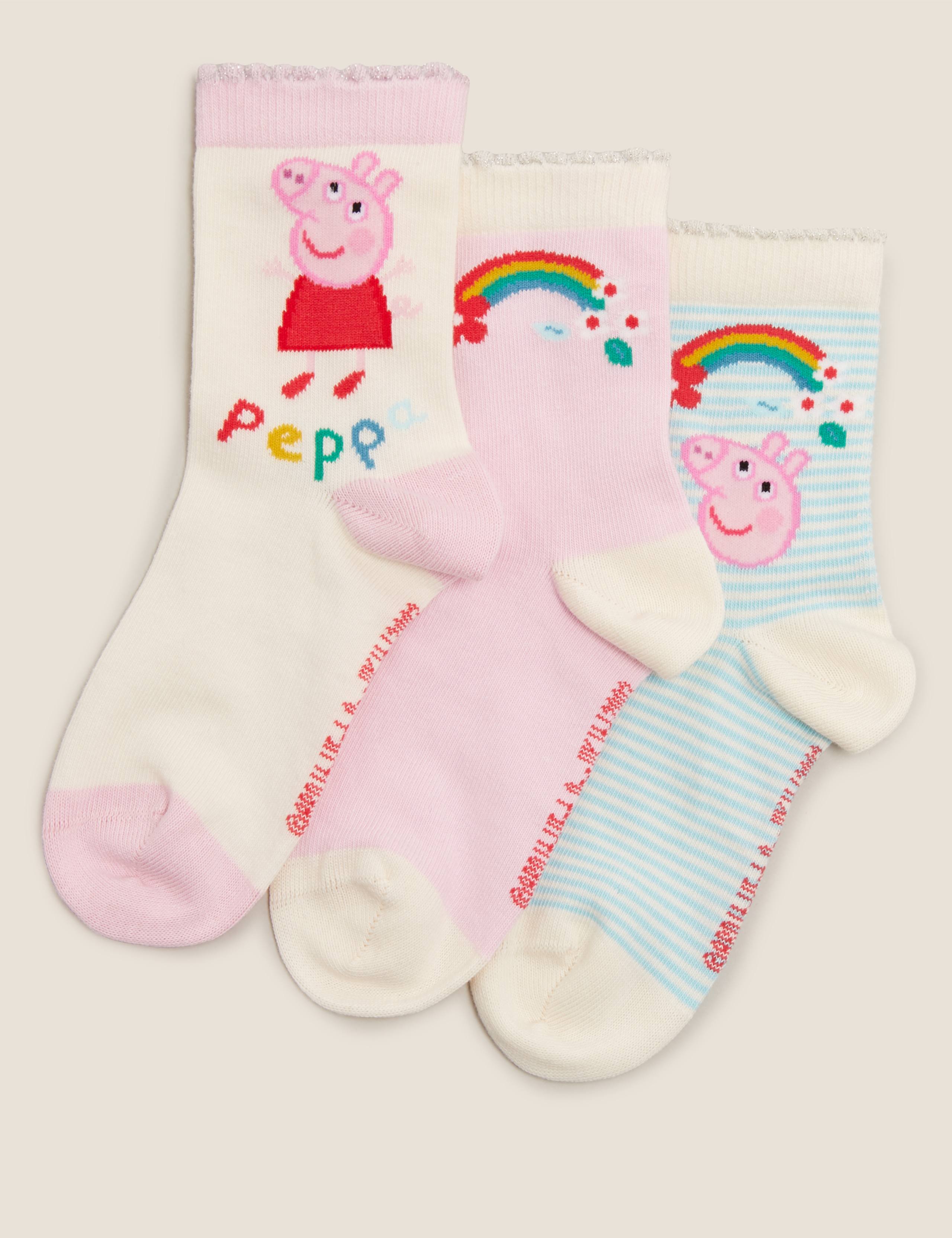 3pk Cotton Peppa Pig™ Socks 1 of 2