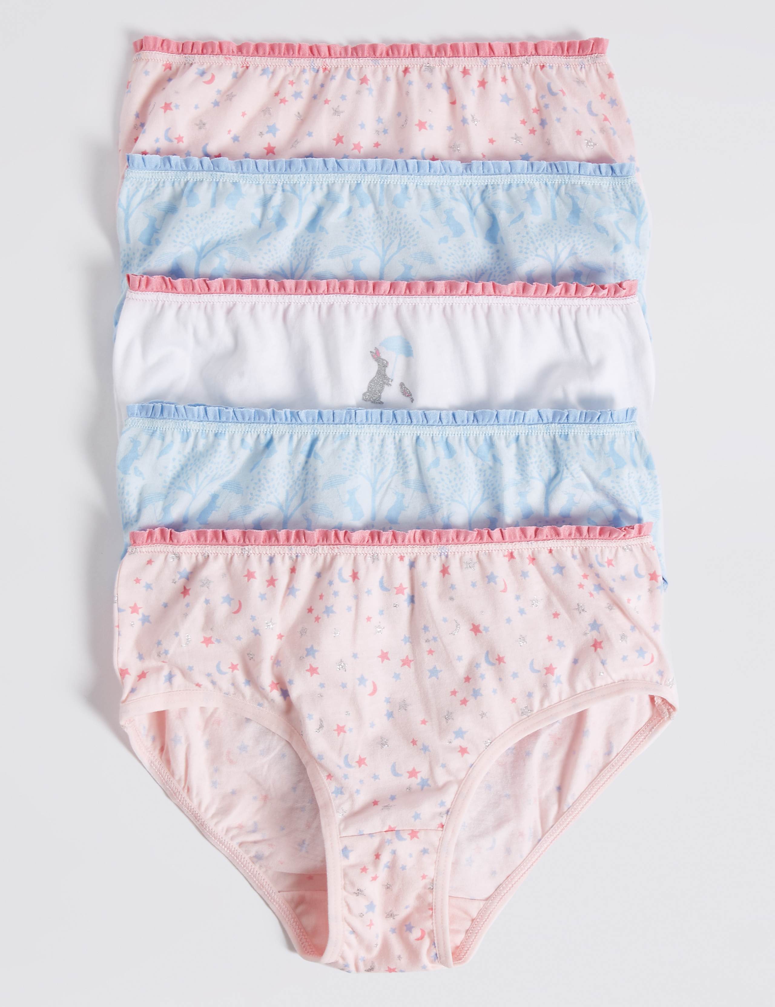 Pure Cotton Printed Frill Briefs (18 Months - 12 Years) 1 of 2