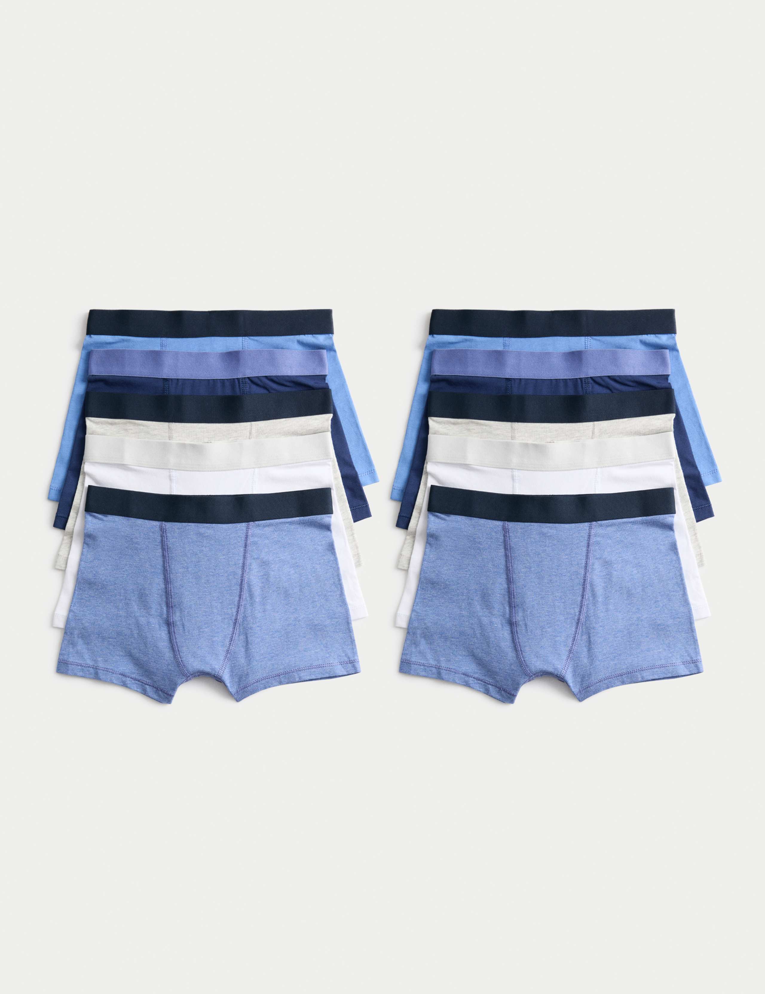 10 Pack Cotton with Stretch Nautical Trunks (5-16 Yrs) 1 of 2