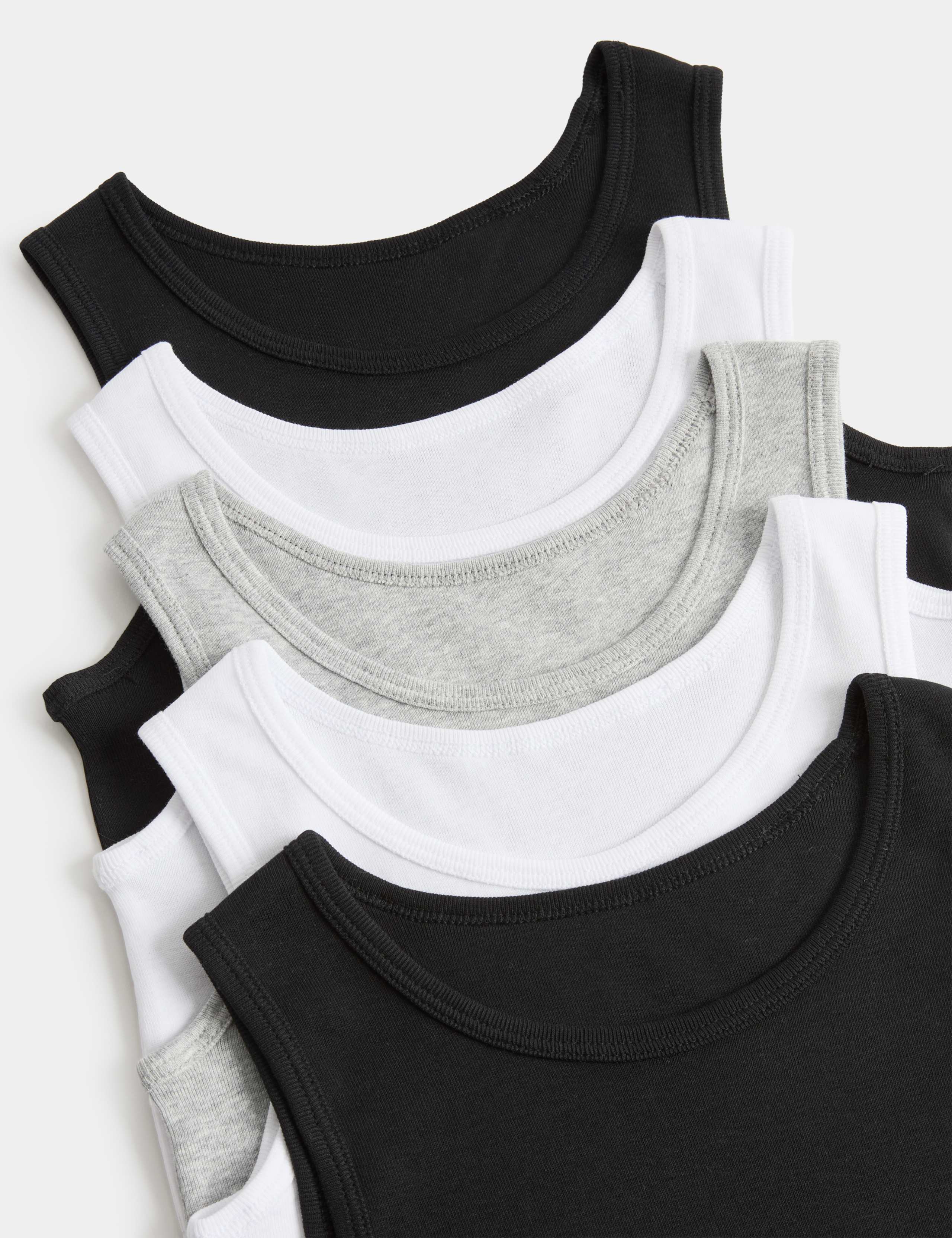 5 Pack Pure Cotton Vests (2-14 Yrs) 2 of 2