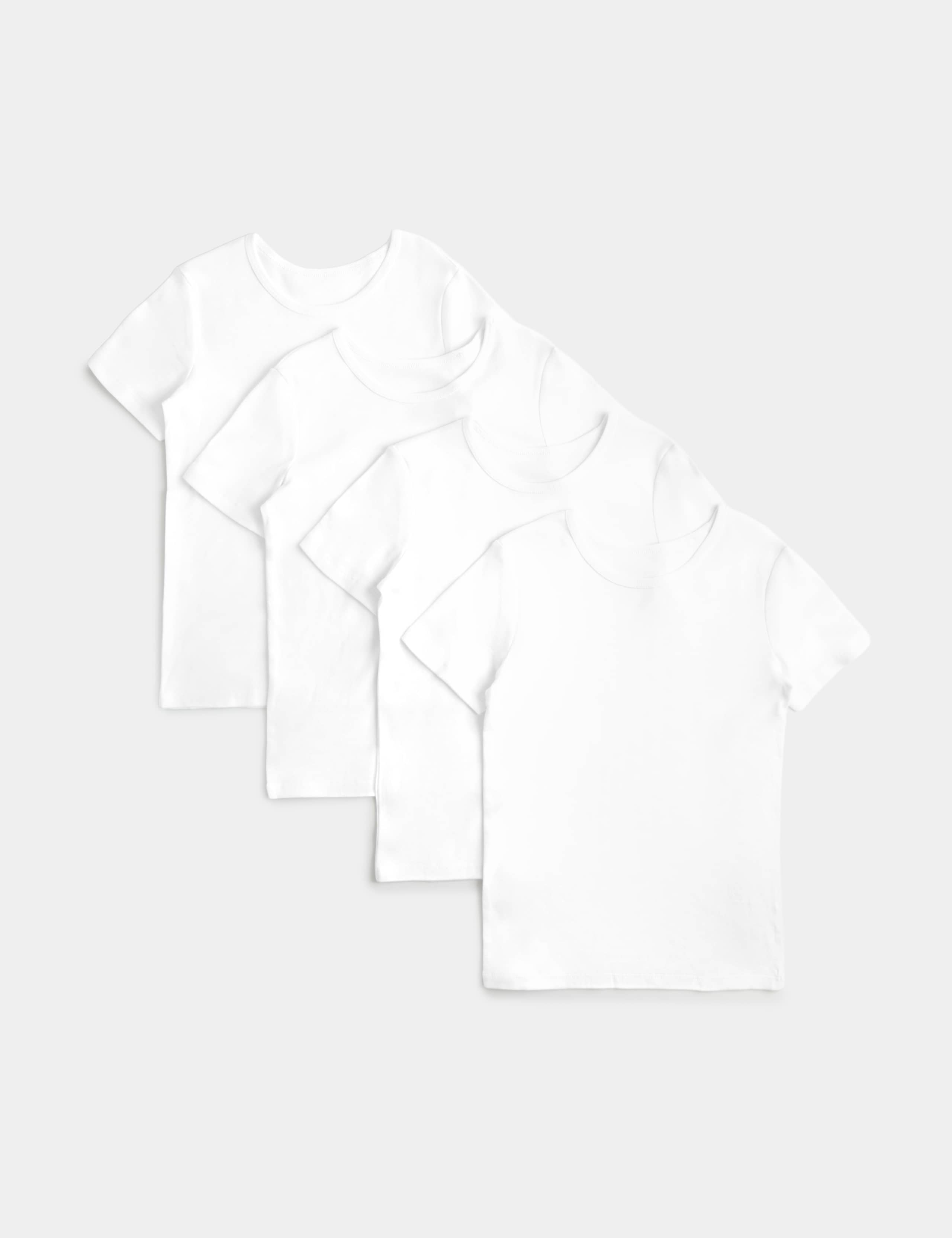 4 Pack Pure Cotton Vests (2-14 Yrs) 1 of 2