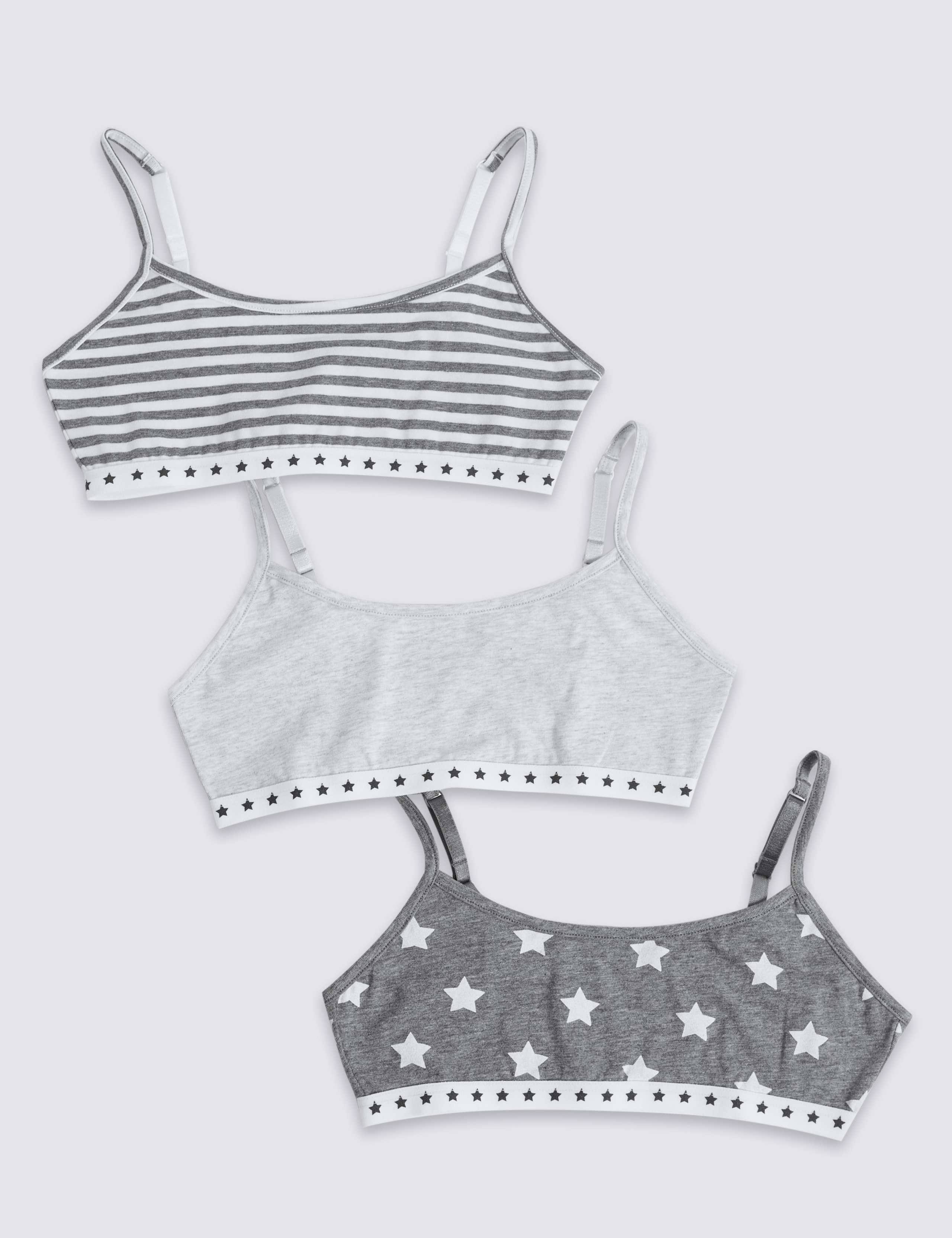 3 Pack Cotton Cropped Tops (6-16 Years) 1 of 1