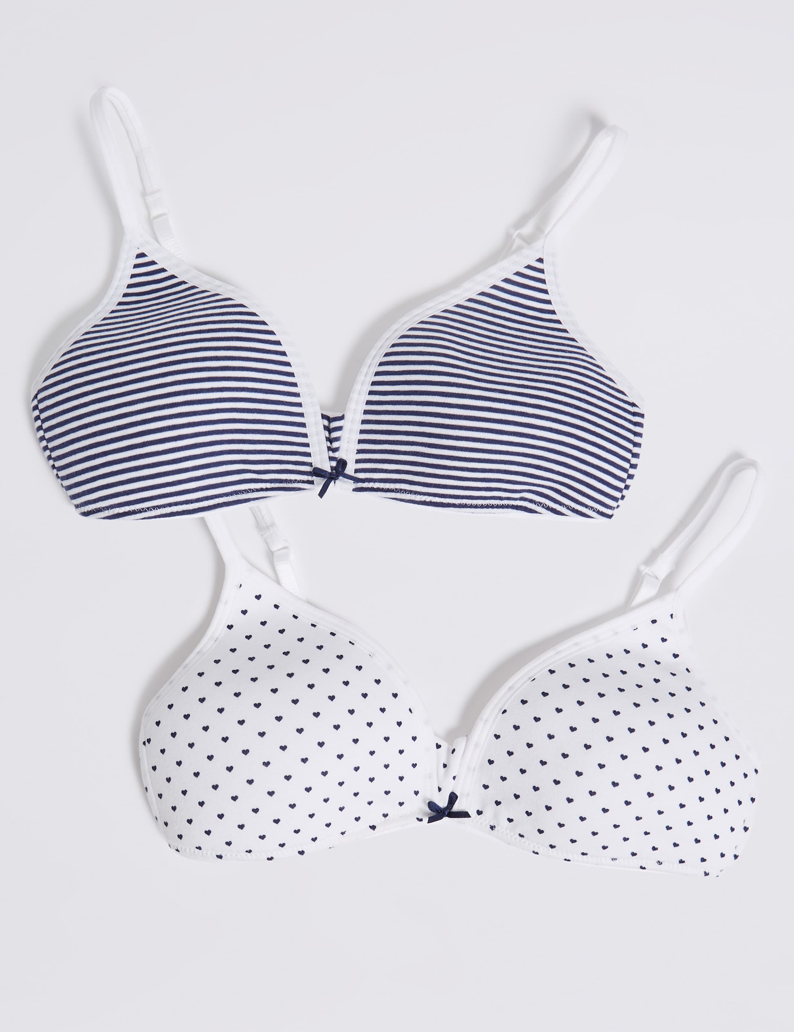 2 Pack Heart Print Bras 1 of 1