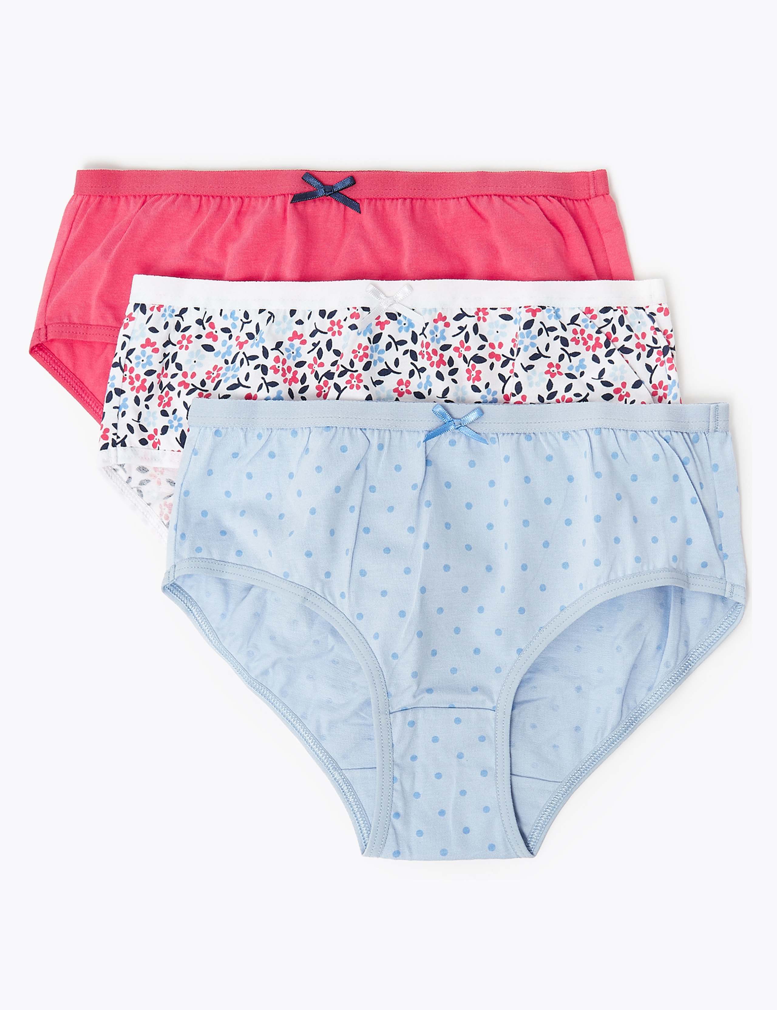 5 Pack Cotton Floral & Striped Briefs (18 Months - 12 Years) 2 of 2