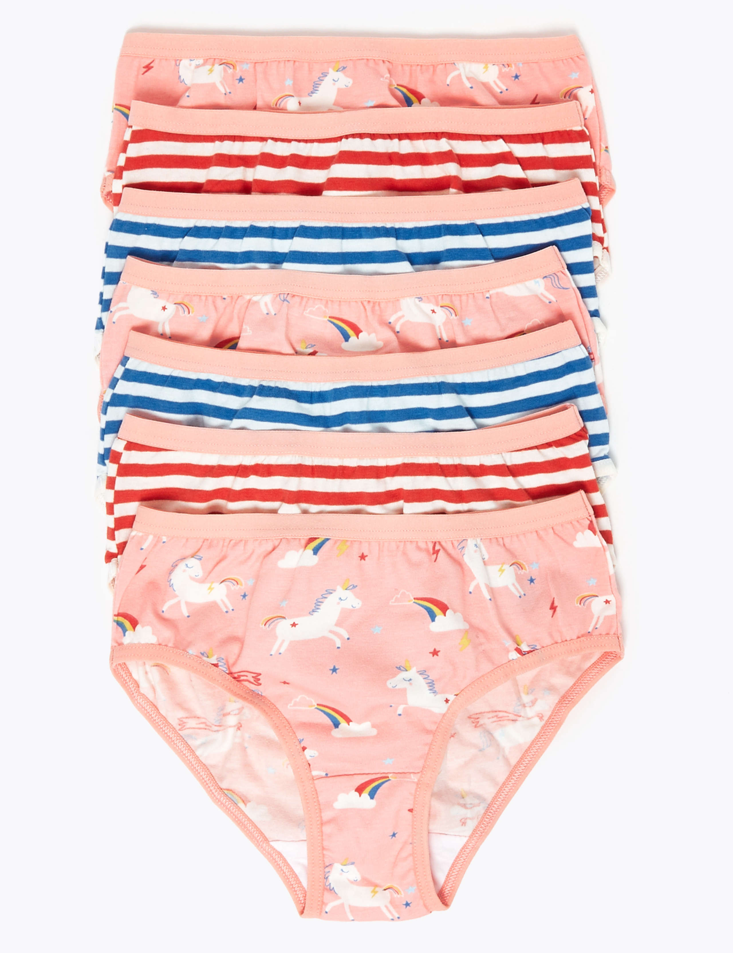 7 Pack Cotton Unicorn Knickers (2-16 Yrs) 1 of 2
