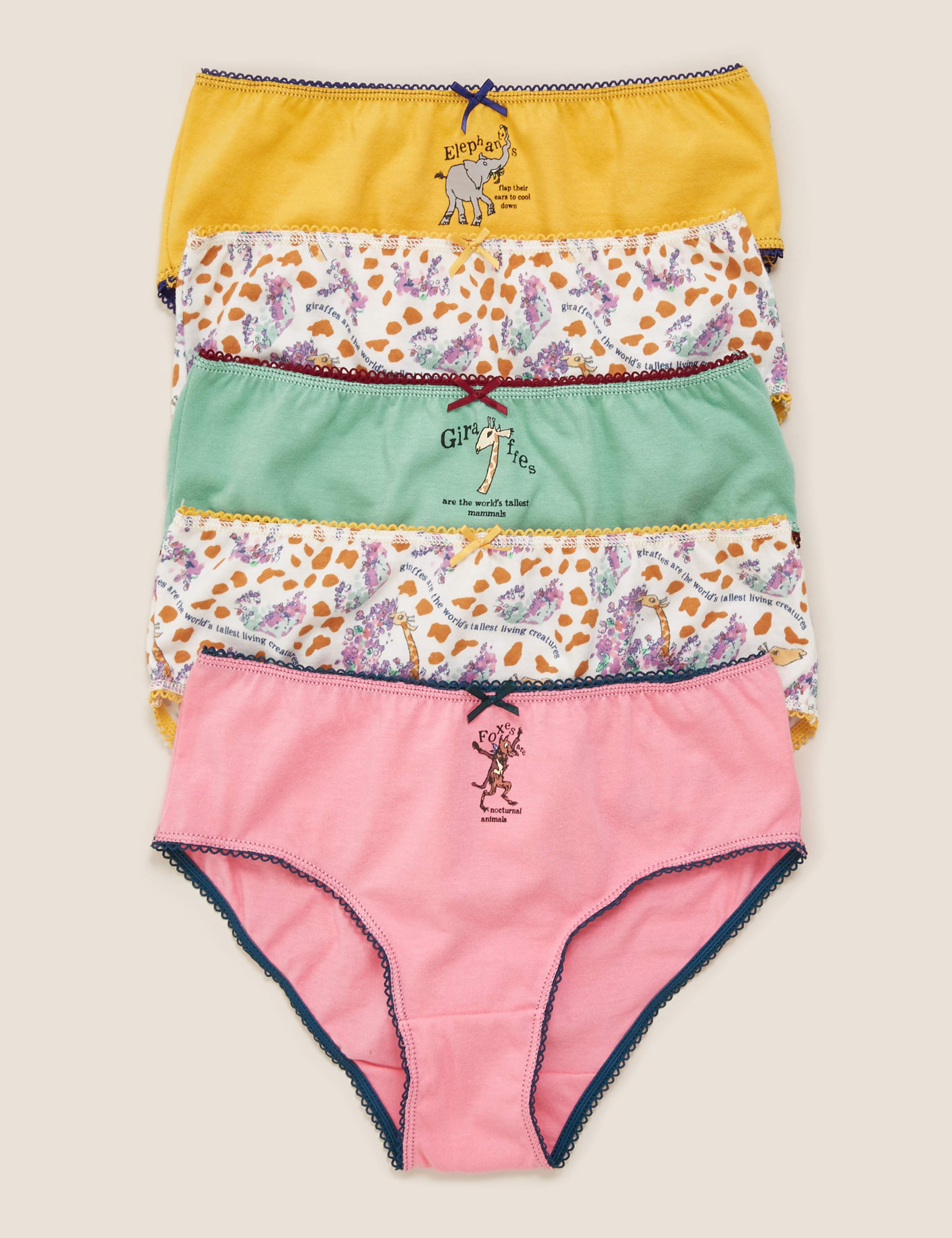 5pk Pure Cotton Roald Dahl™ & NHM™ Knickers (2-10 Yrs) 1 of 2