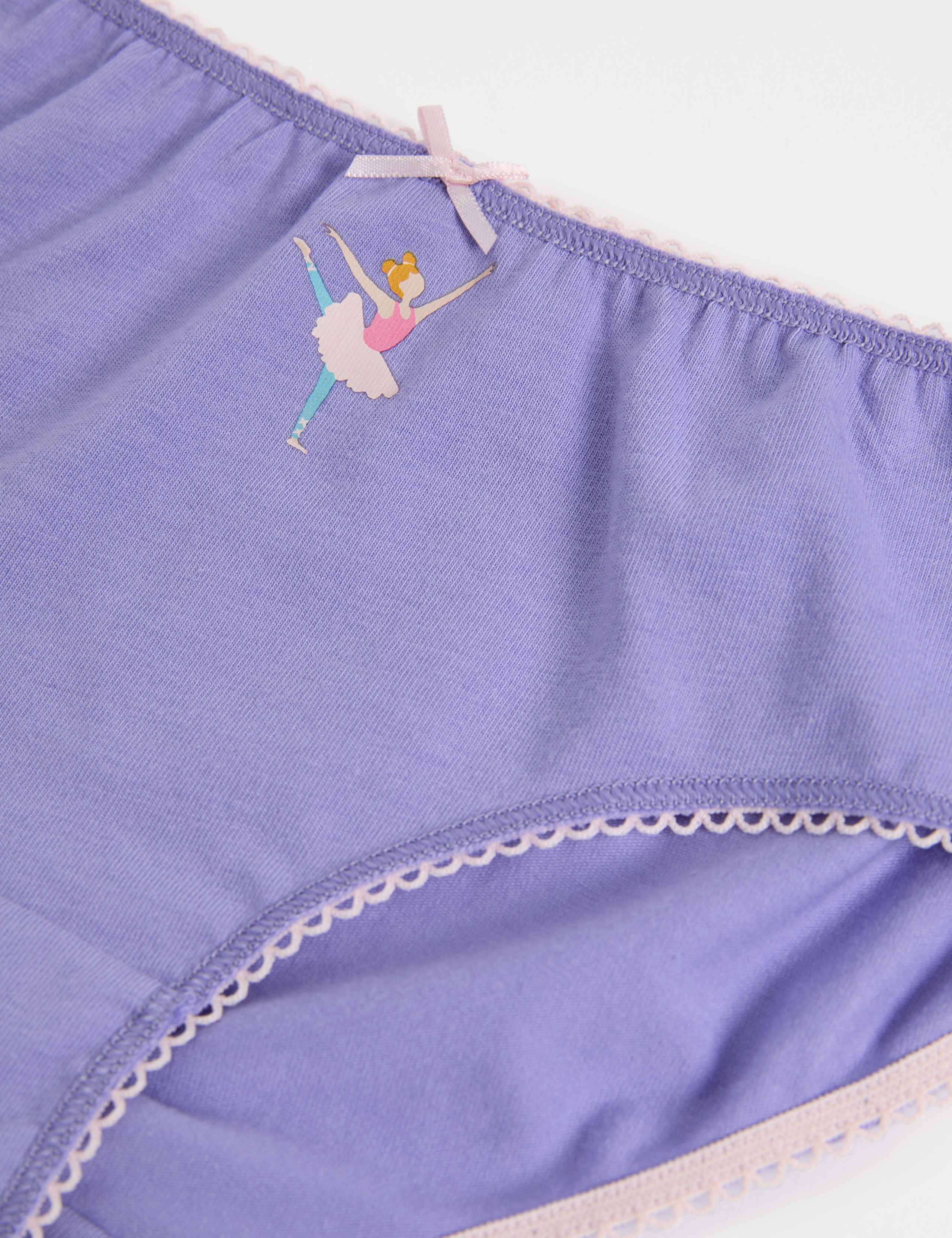 7pk Cotton with Stretch Ballerina Knickers (2-12 Yrs) 2 of 2