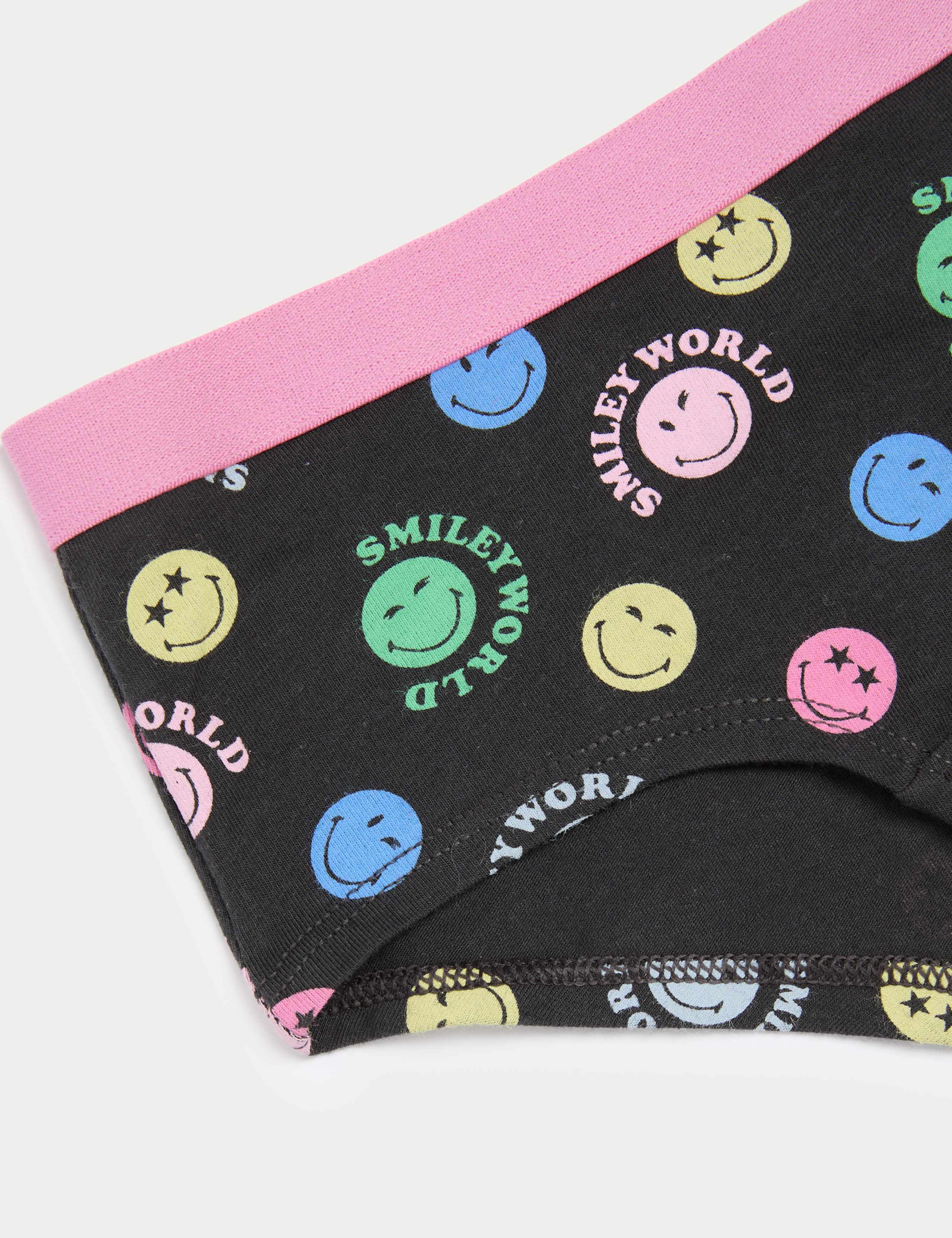 5pk Cotton with Stretch SmileyWorld® Shorts (5-16 Yrs) 2 of 2