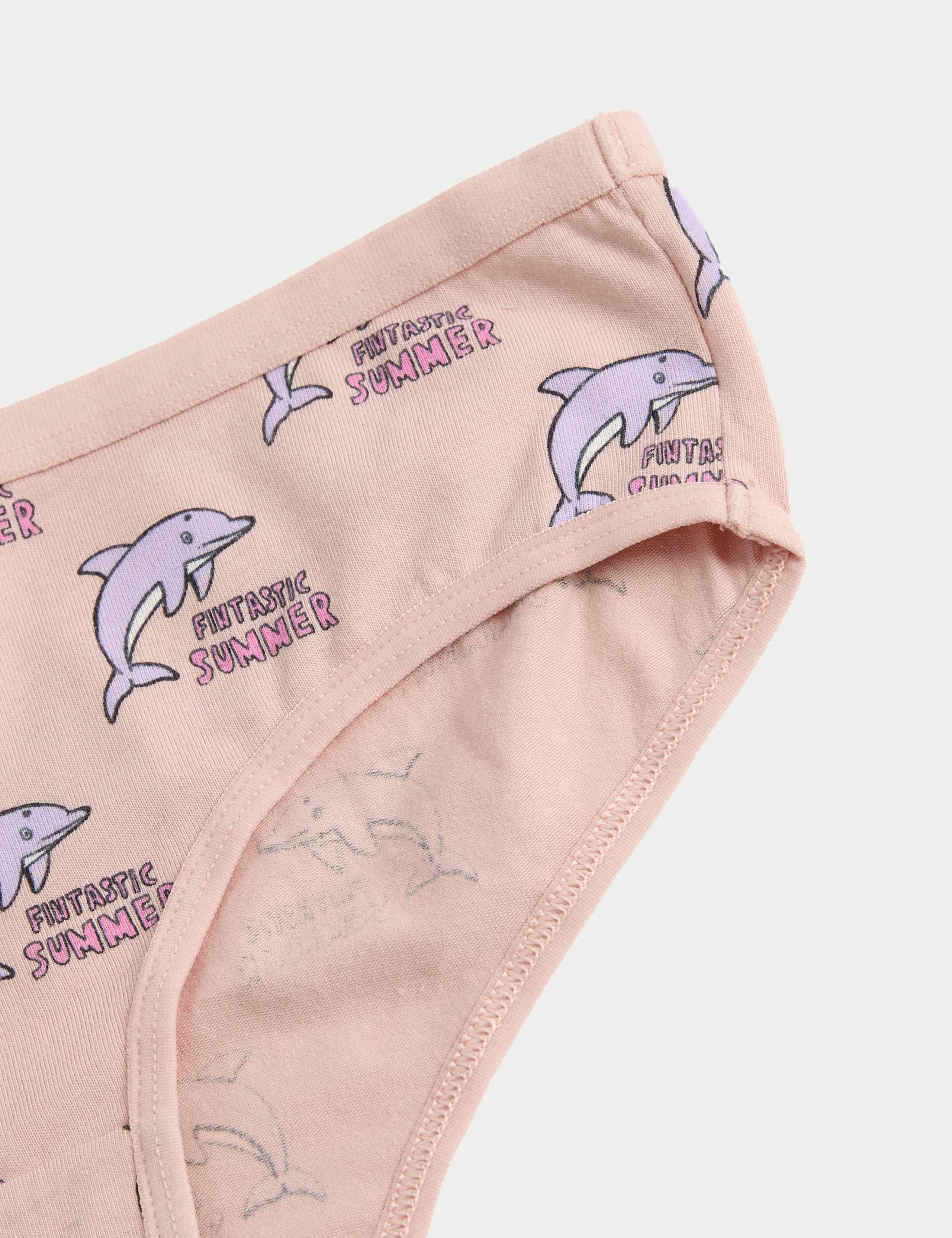 7pk Cotton with Stretch Dolphin Knickers (2-12 Yrs) 2 of 2