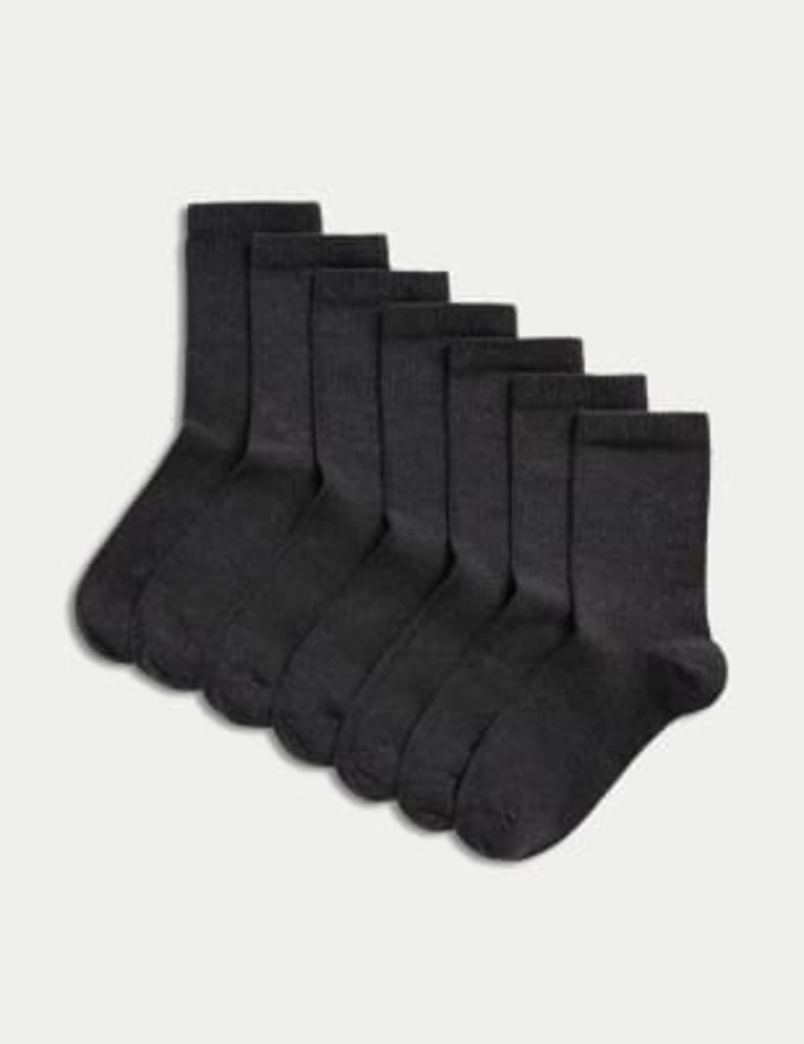 7 Pack of Ankle School Socks 1 of 3