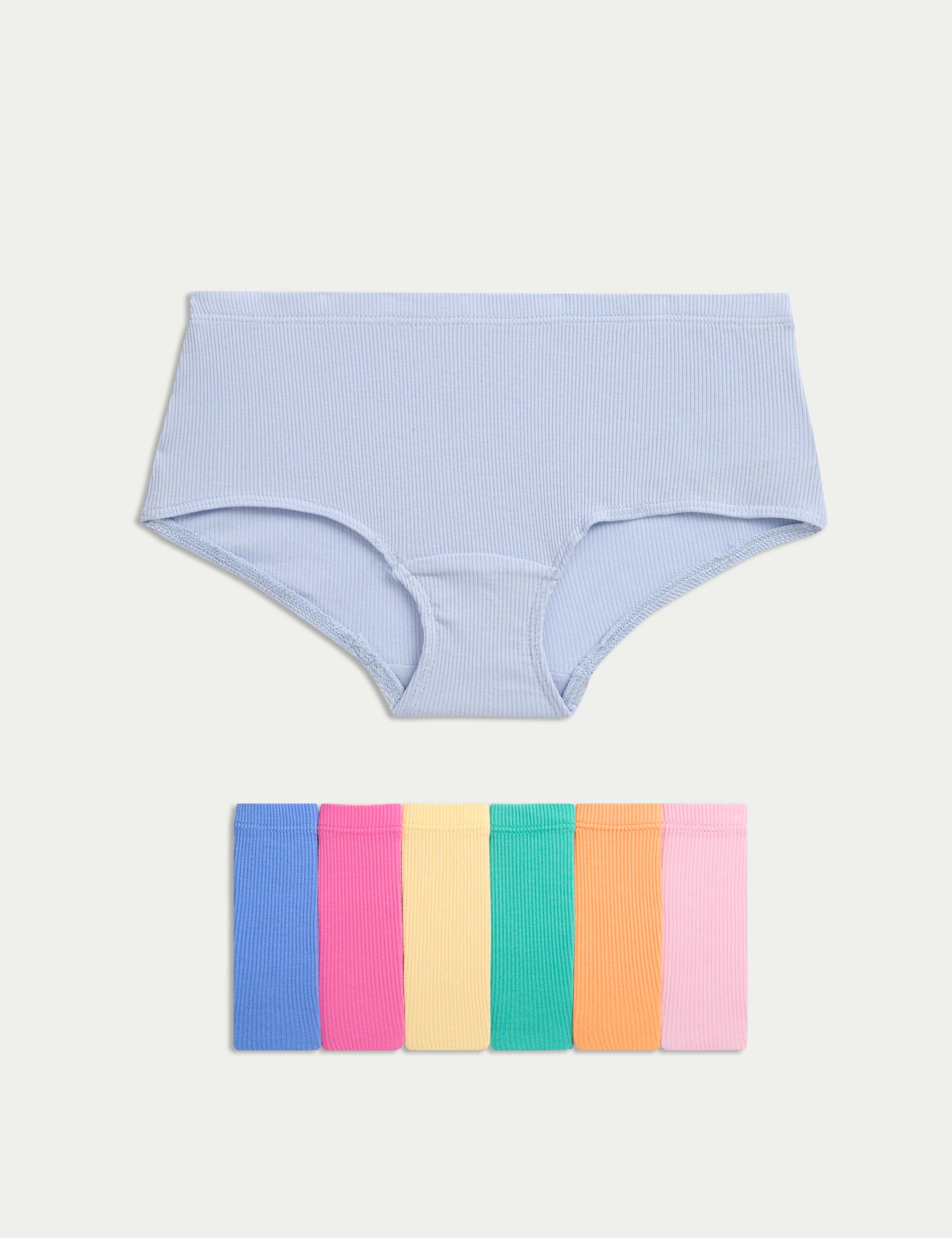 7 Pack Cotton Rich Ribbed Shorts (5-16 Yrs) 1 of 2