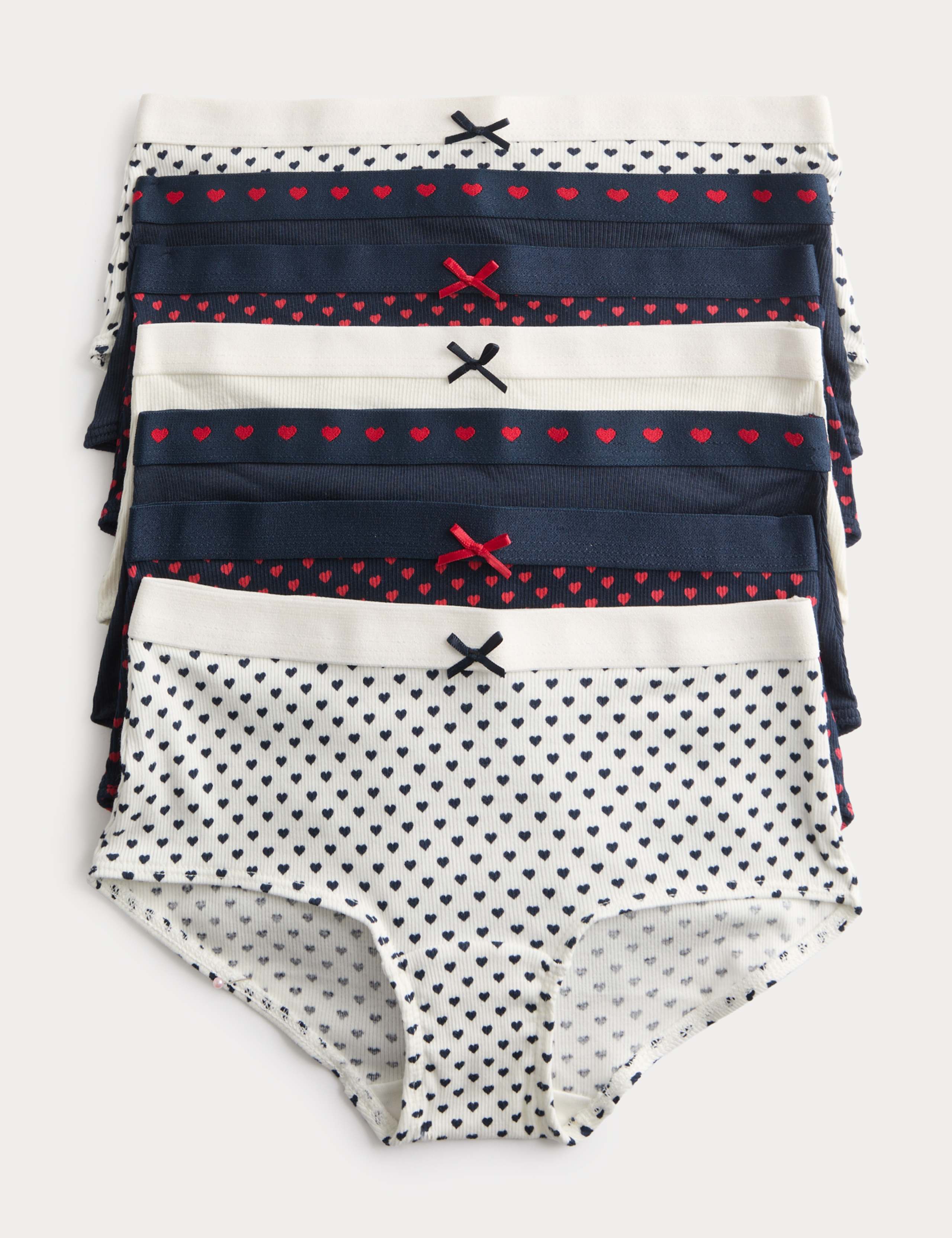 7 Pack Cotton Rich Heart Shorts with Stretch (5-16 Years) 1 of 2