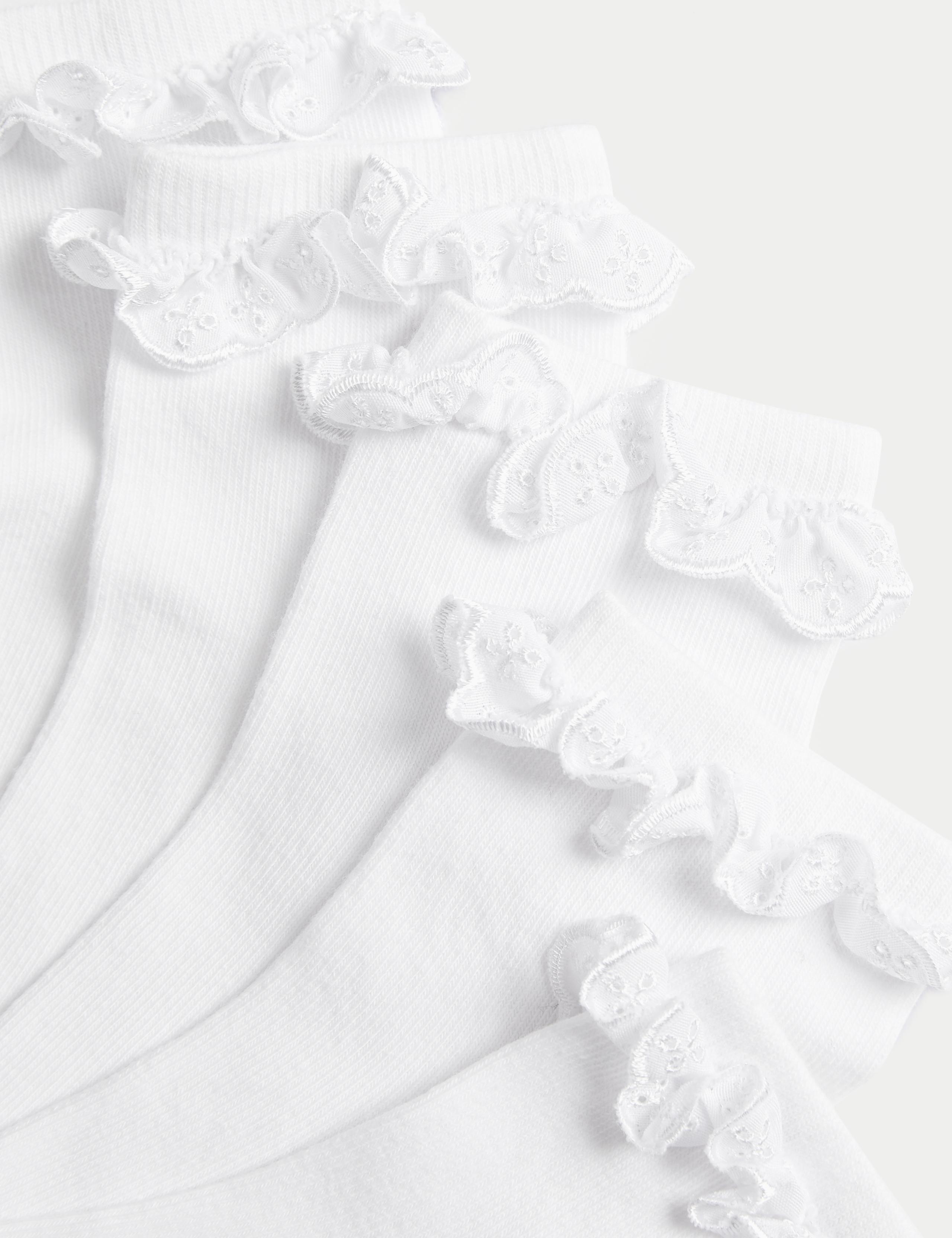 5pk Cotton Blend Frill Socks (6 Small - 7 Large) 2 of 2