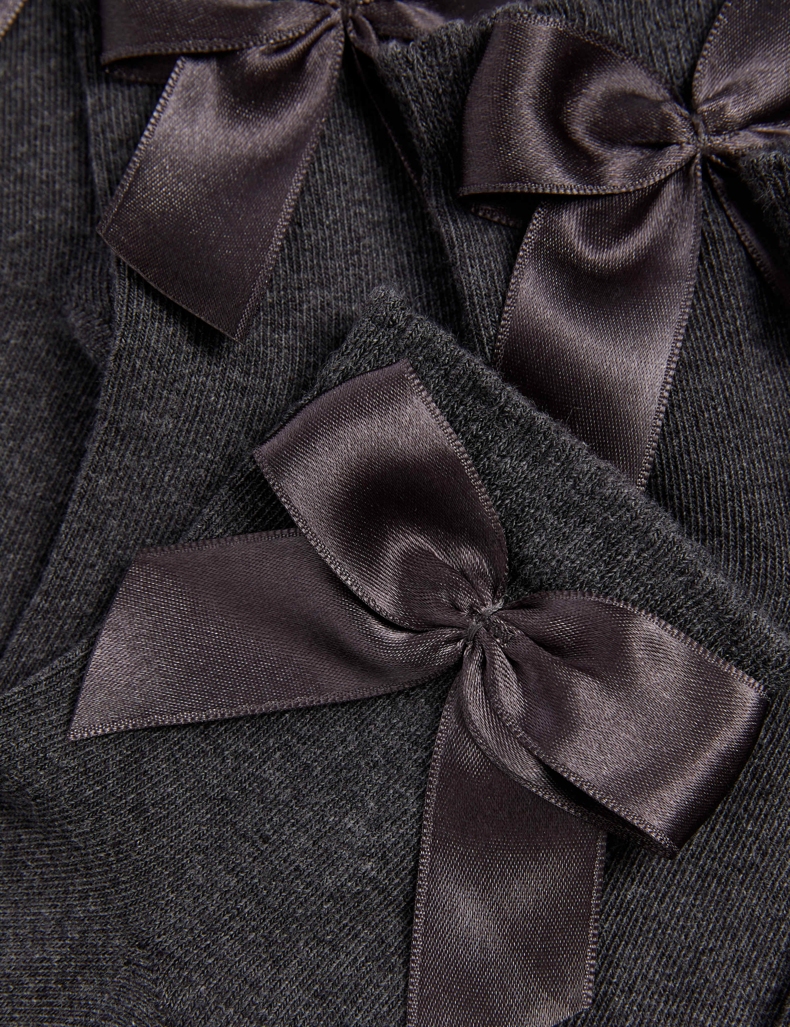 5pk Cotton Rich Ankle Bow Socks (6 Small-7 Large) 2 of 2