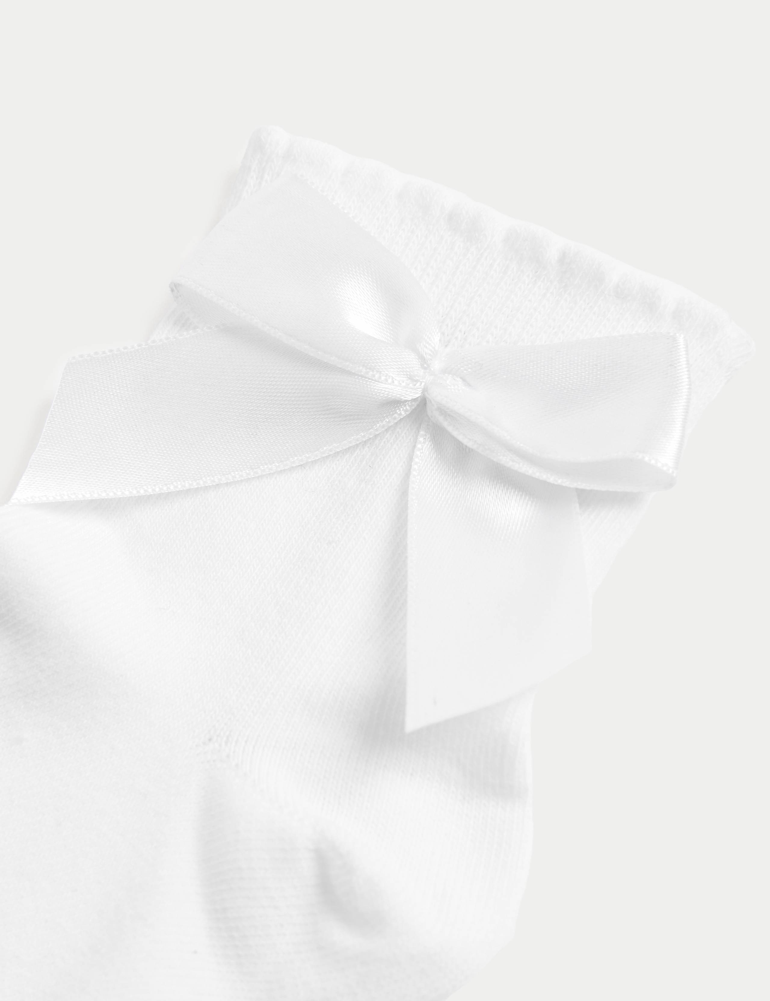 5pk Cotton Rich Ankle Bow Socks (6 Small-7 Large) 2 of 2