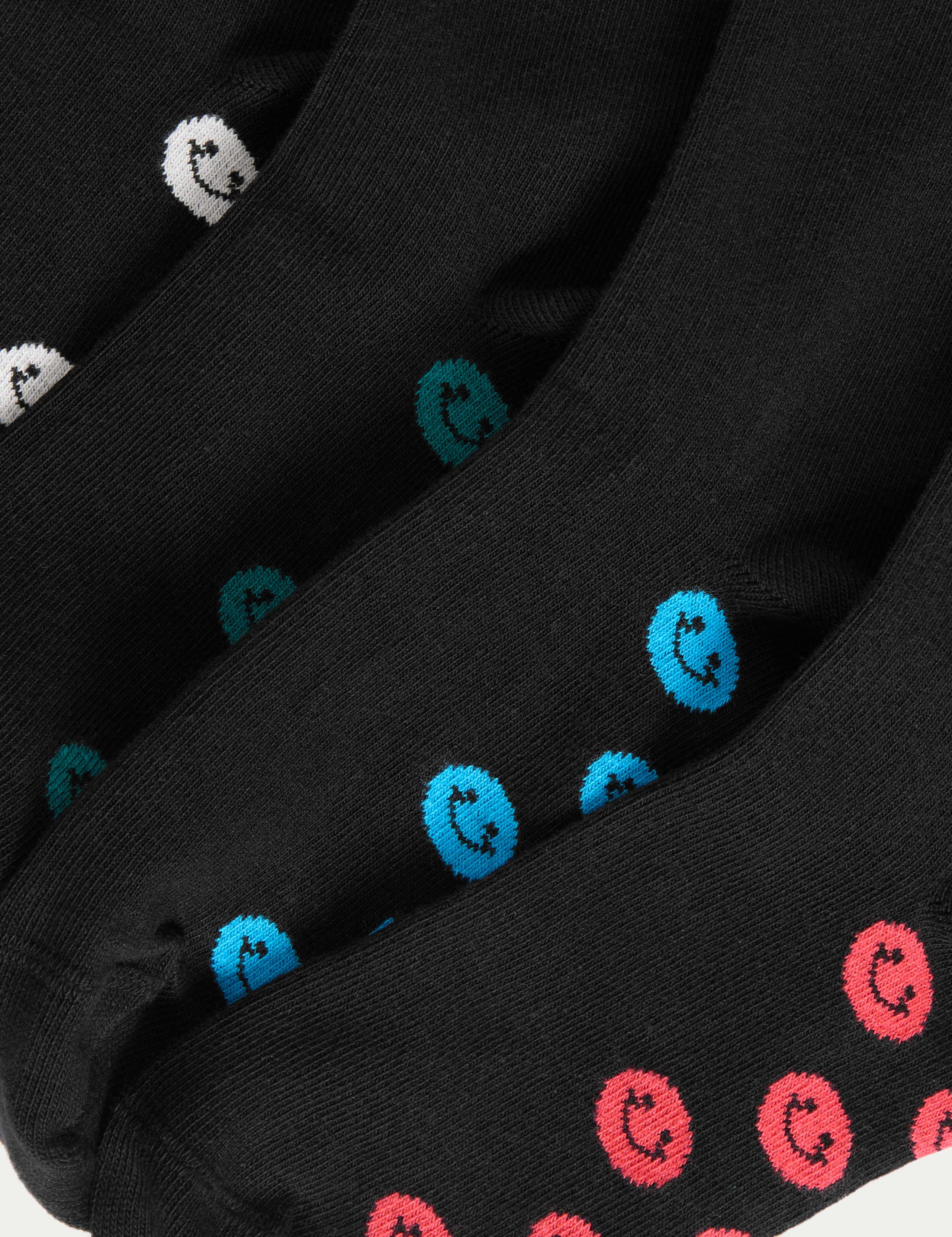 5pk Cotton Rich Smiley Faces School Socks 2 of 2