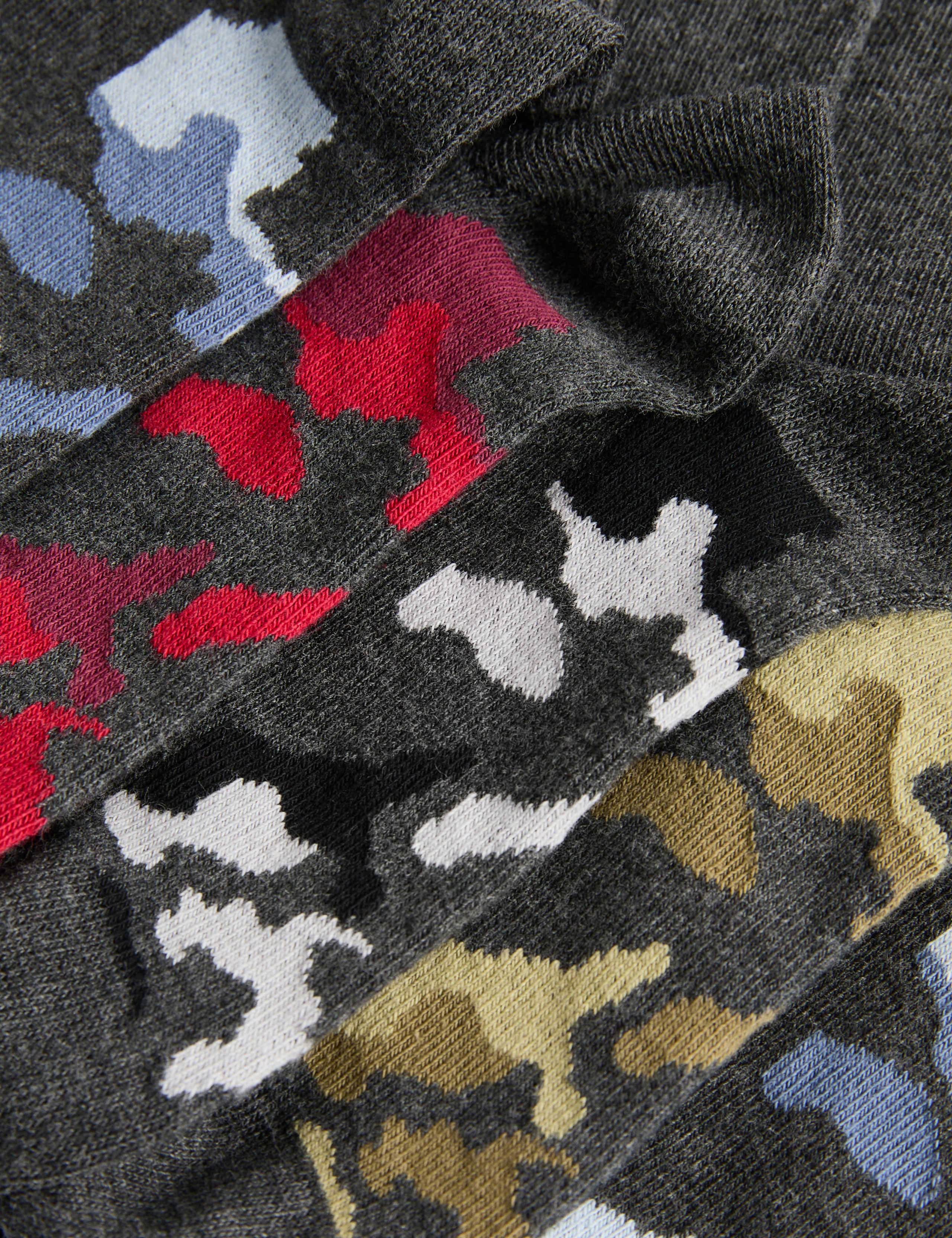 5 Pack Cotton Rich Printed Footbed Socks 2 of 2